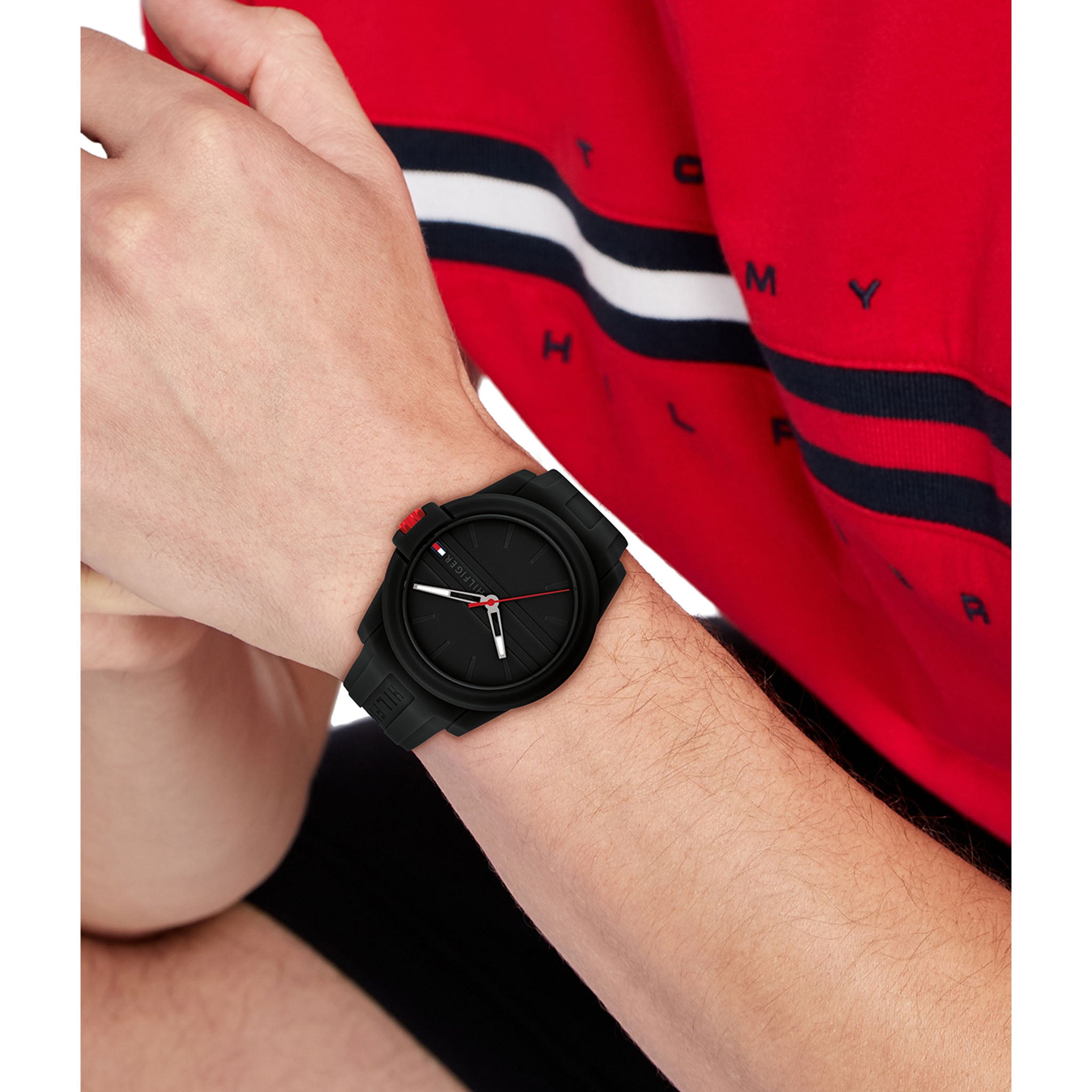 Tommy Hilfiger Black Silicone Men's Watch - 1710596