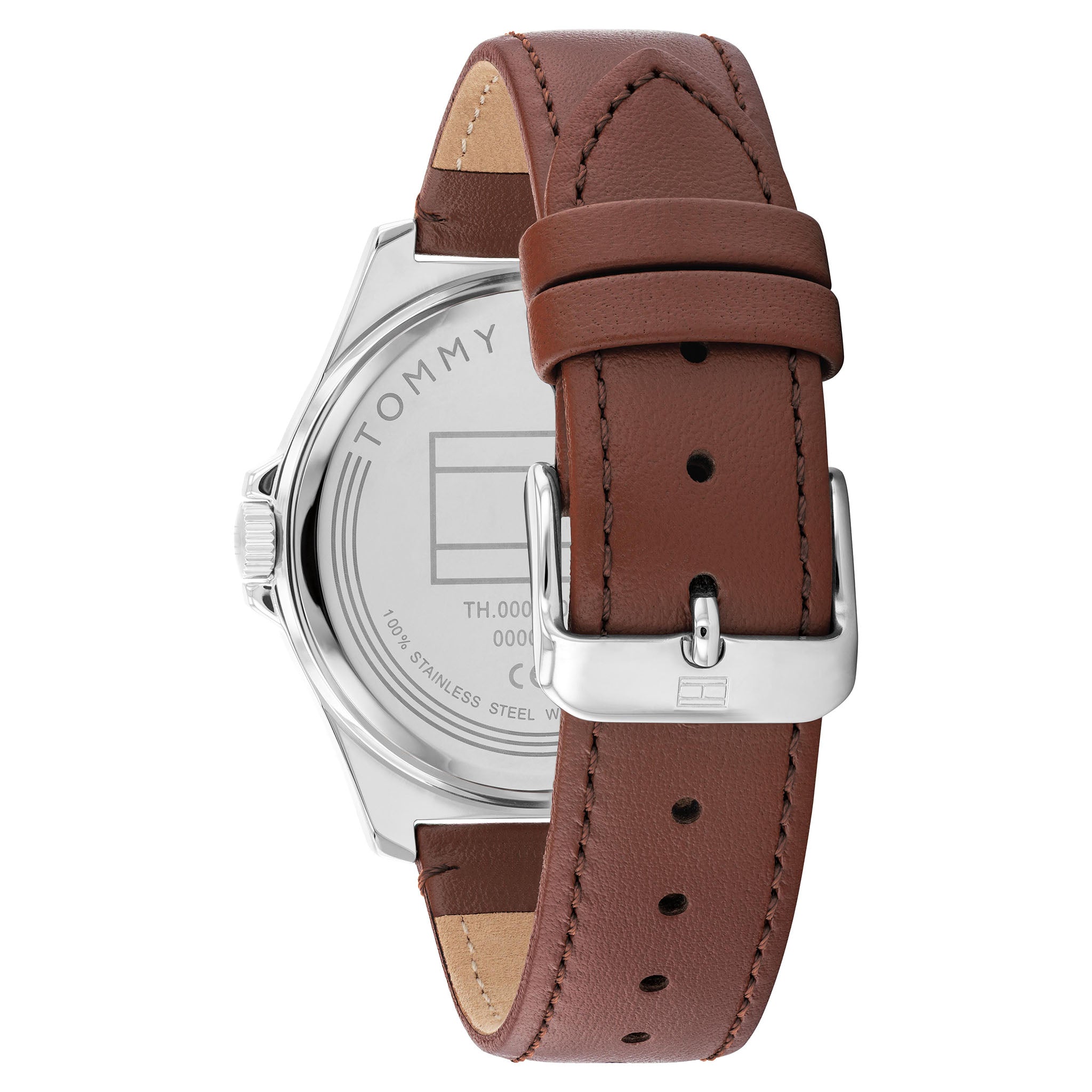 Tommy Hilfiger Brown Leather Green Dial Men's Watch - 1710602