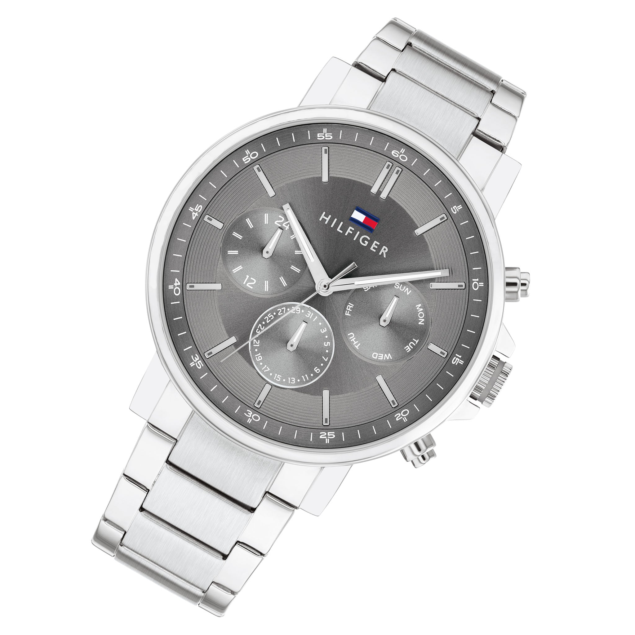 Tommy Hilfiger Stainless Steel Dark Grey Dial Multi-function Men's Watch - 1710604