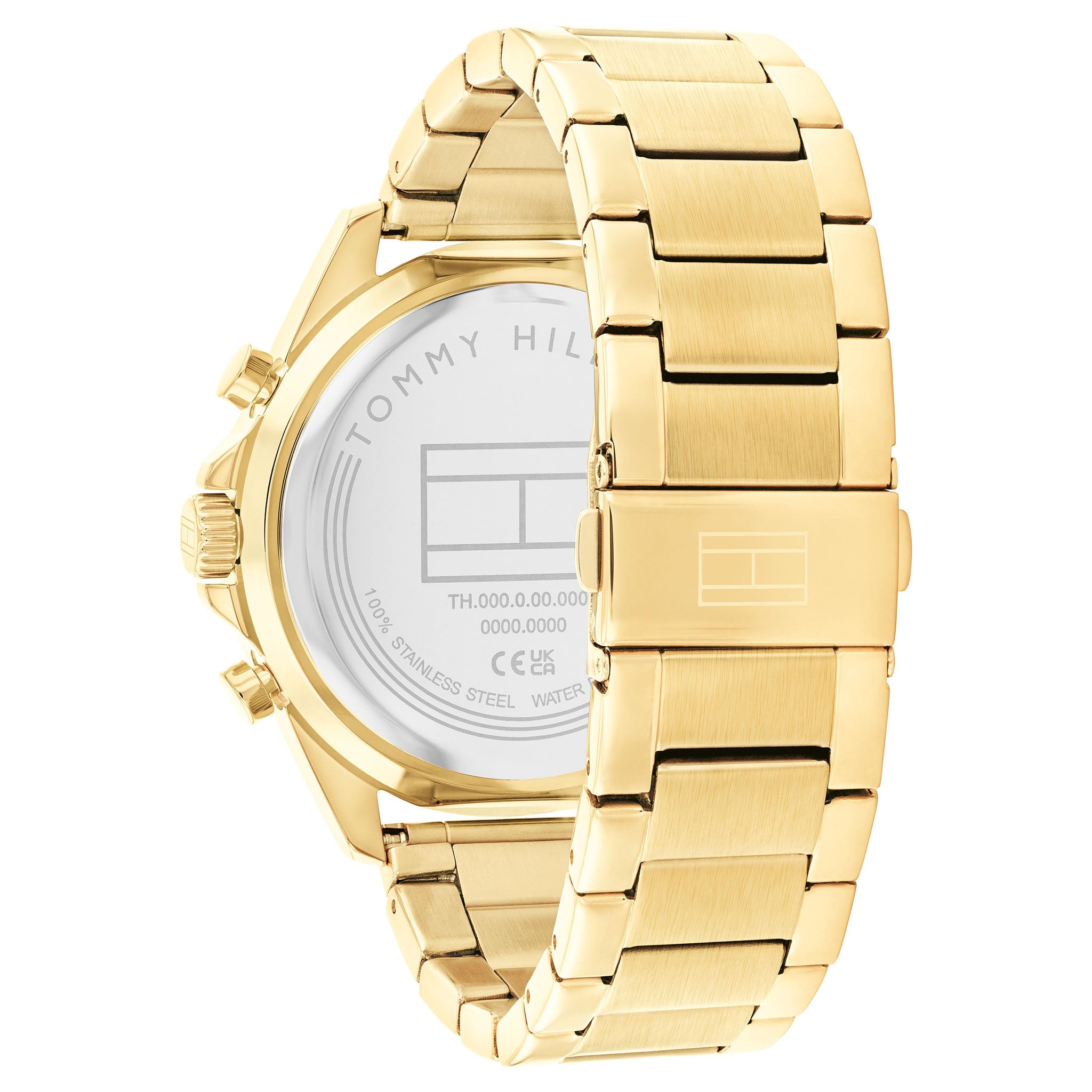 Tommy Hilfiger Gold Steel Black Dial Multi-function Men's Watch - 1710658