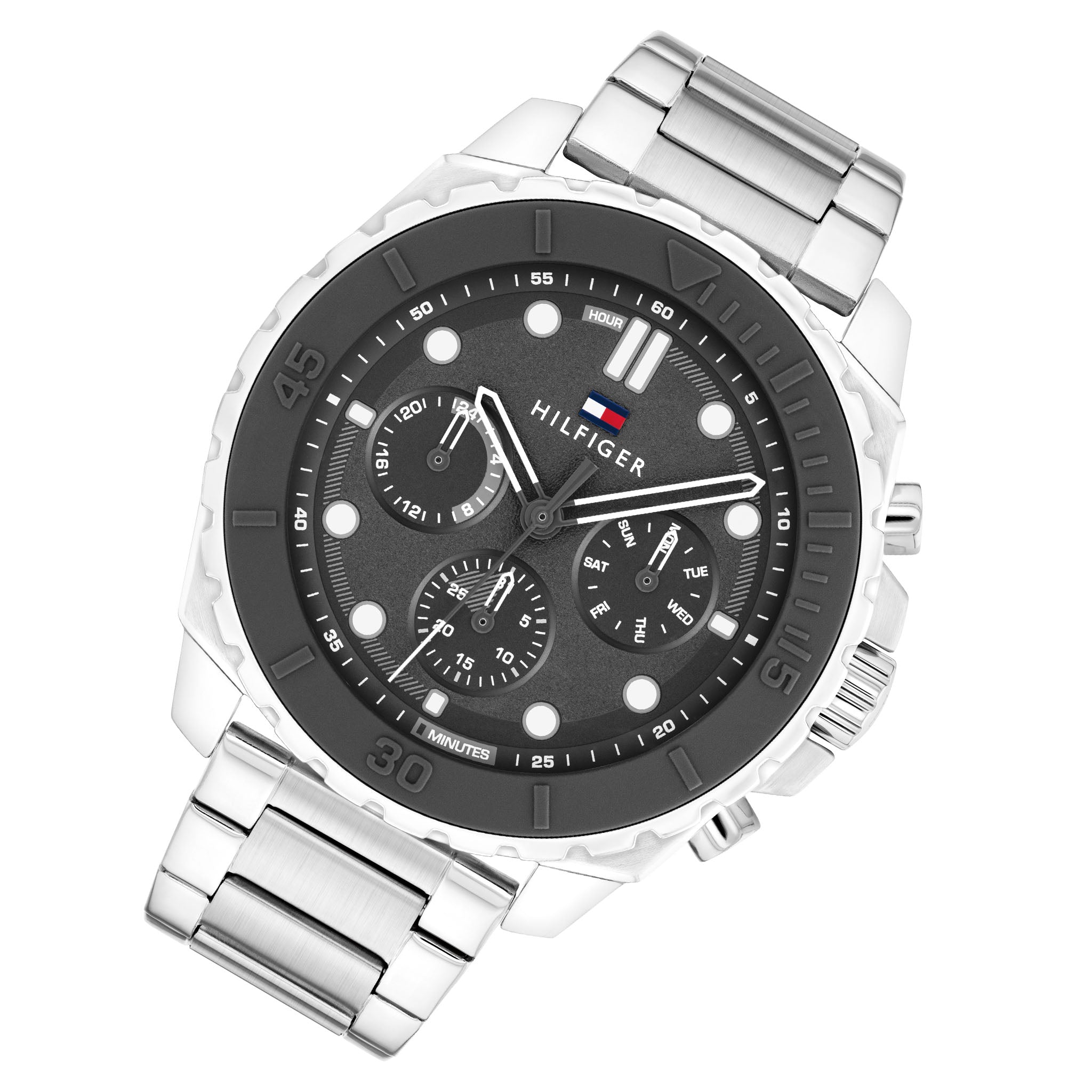 Tommy Hilfiger Stainless Steel Dark Grey Dial Multi-function Men's Watch - 1710689