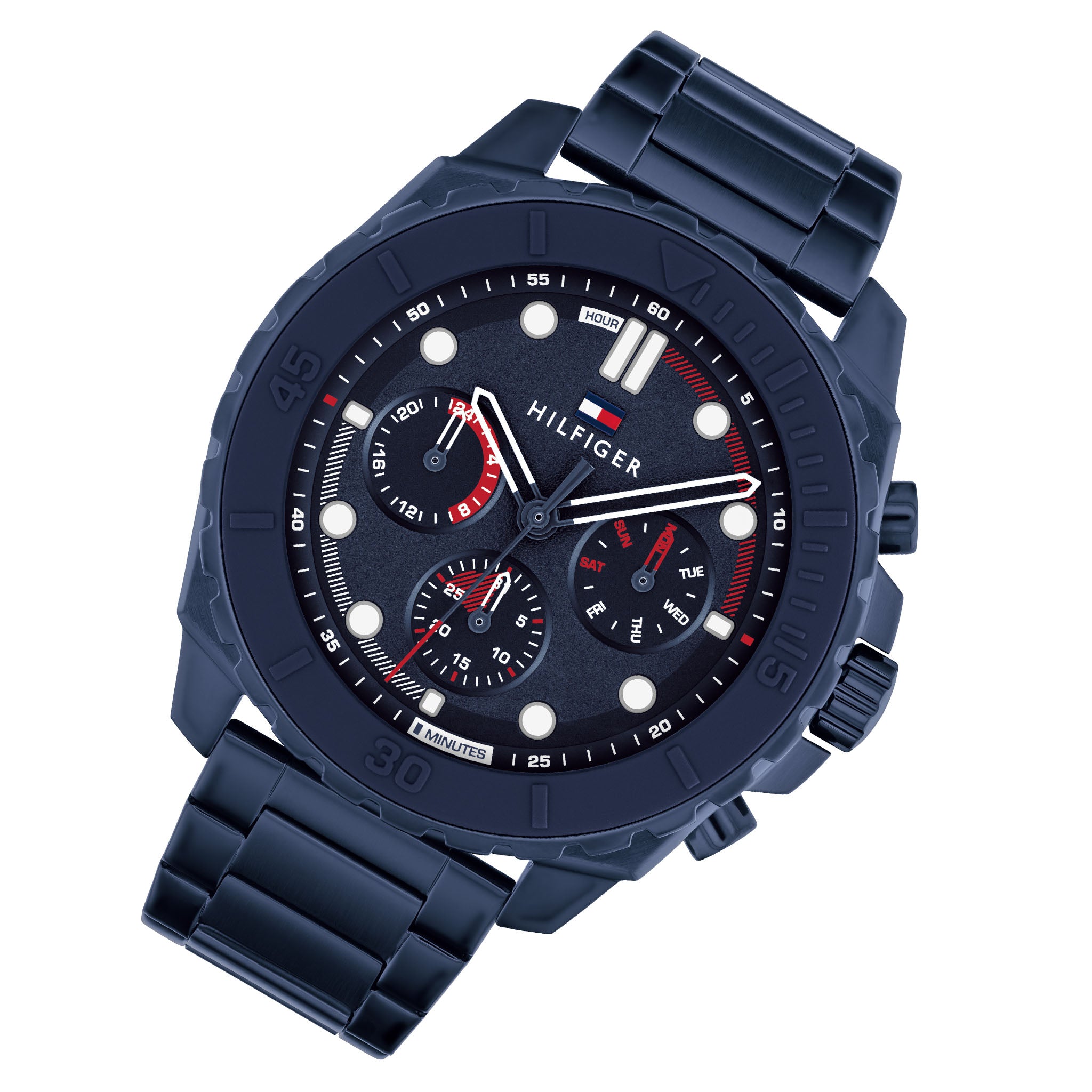 Tommy Hilfiger Blue Steel Navy Dial Multi-function Men's Watch - 1710691