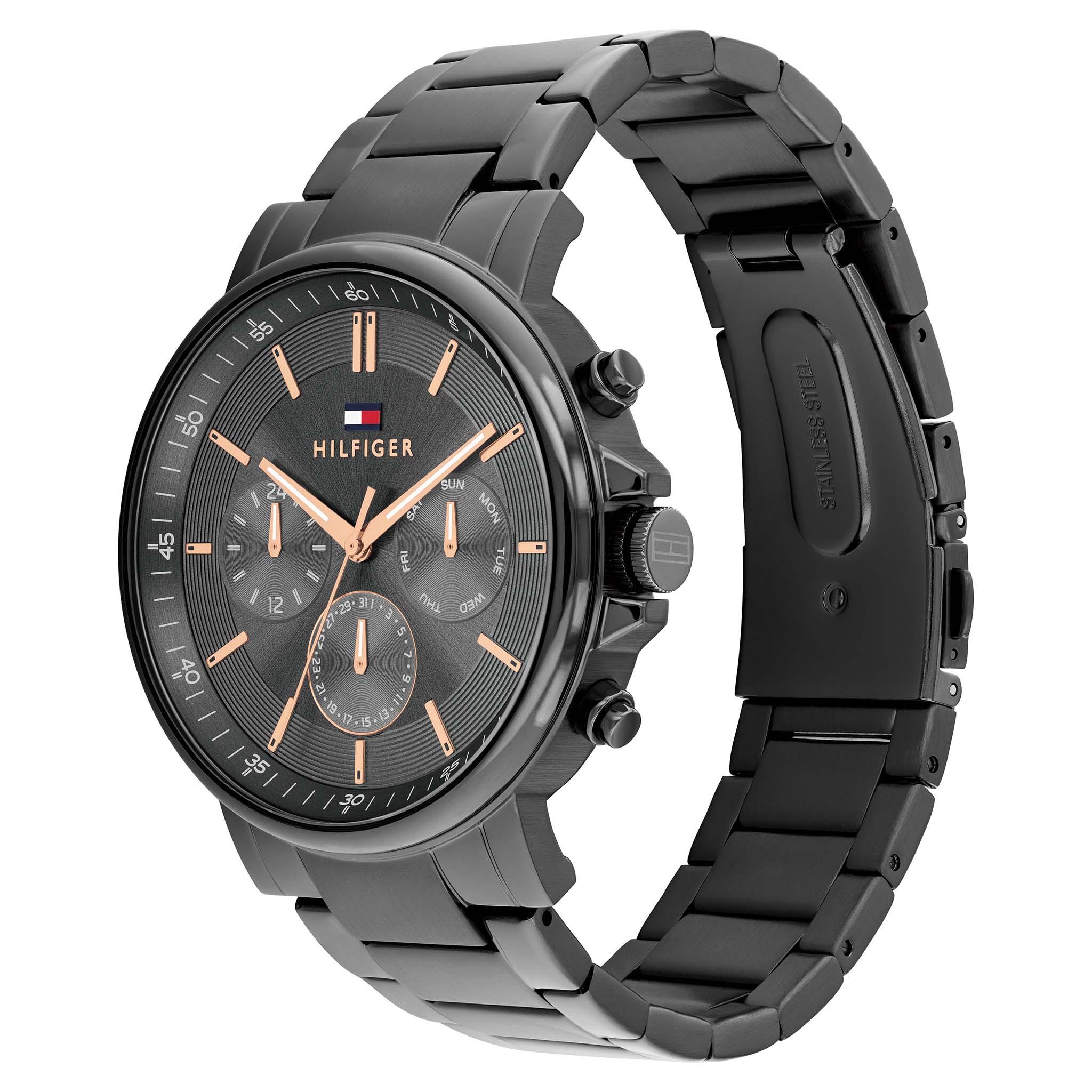 Tommy Hilfiger Grey Steel Dark Grey Dial Multi-function Men's Watch - 1710711