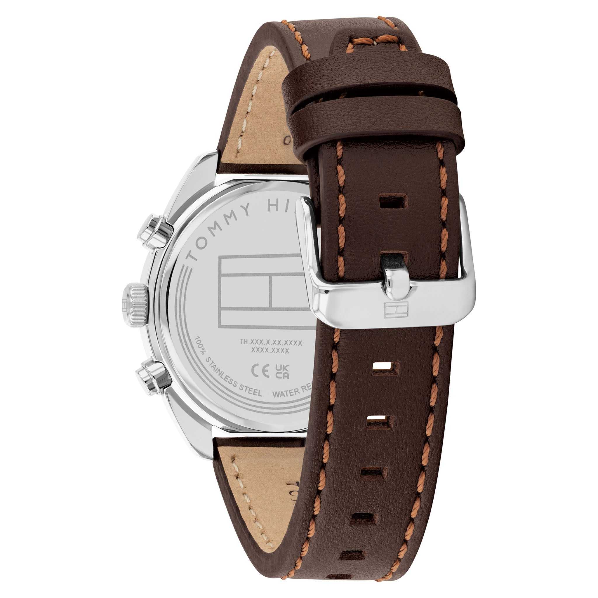 Tommy Hilfiger Brown Leather Forest Green Dial Chronograph Men's Watch - 1710719
