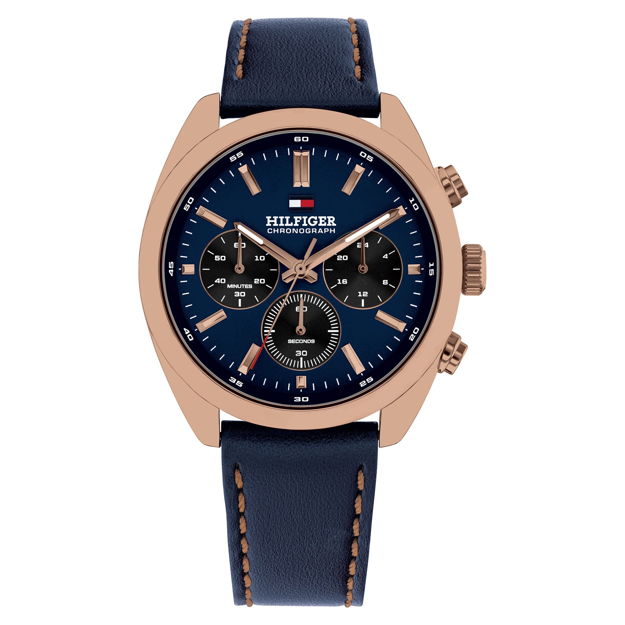 Tommy Hilfiger Blue Leather Chronograph Men's Watch - 1710721