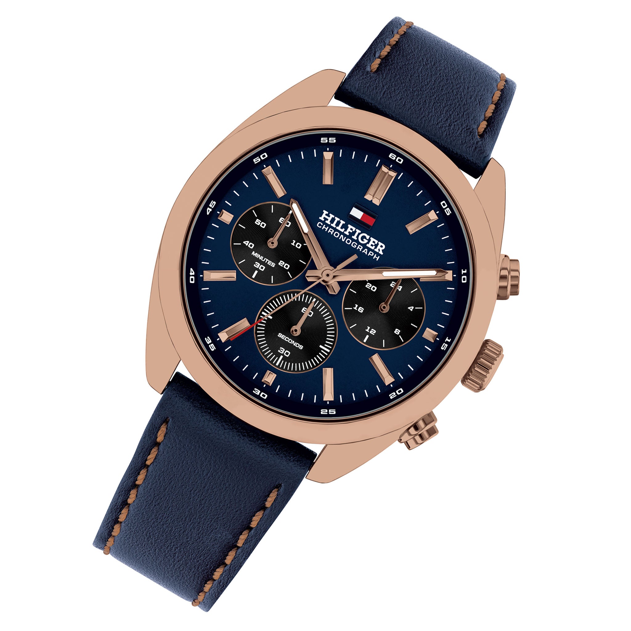 Tommy Hilfiger Blue Leather Chronograph Men's Watch - 1710721