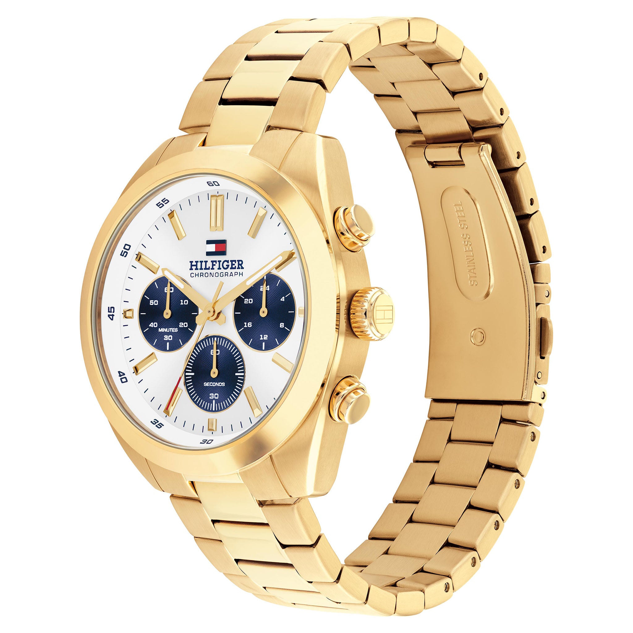 Tommy Hilfiger Gold Steel Cream Dial Chronograph Men's Watch - 1710723