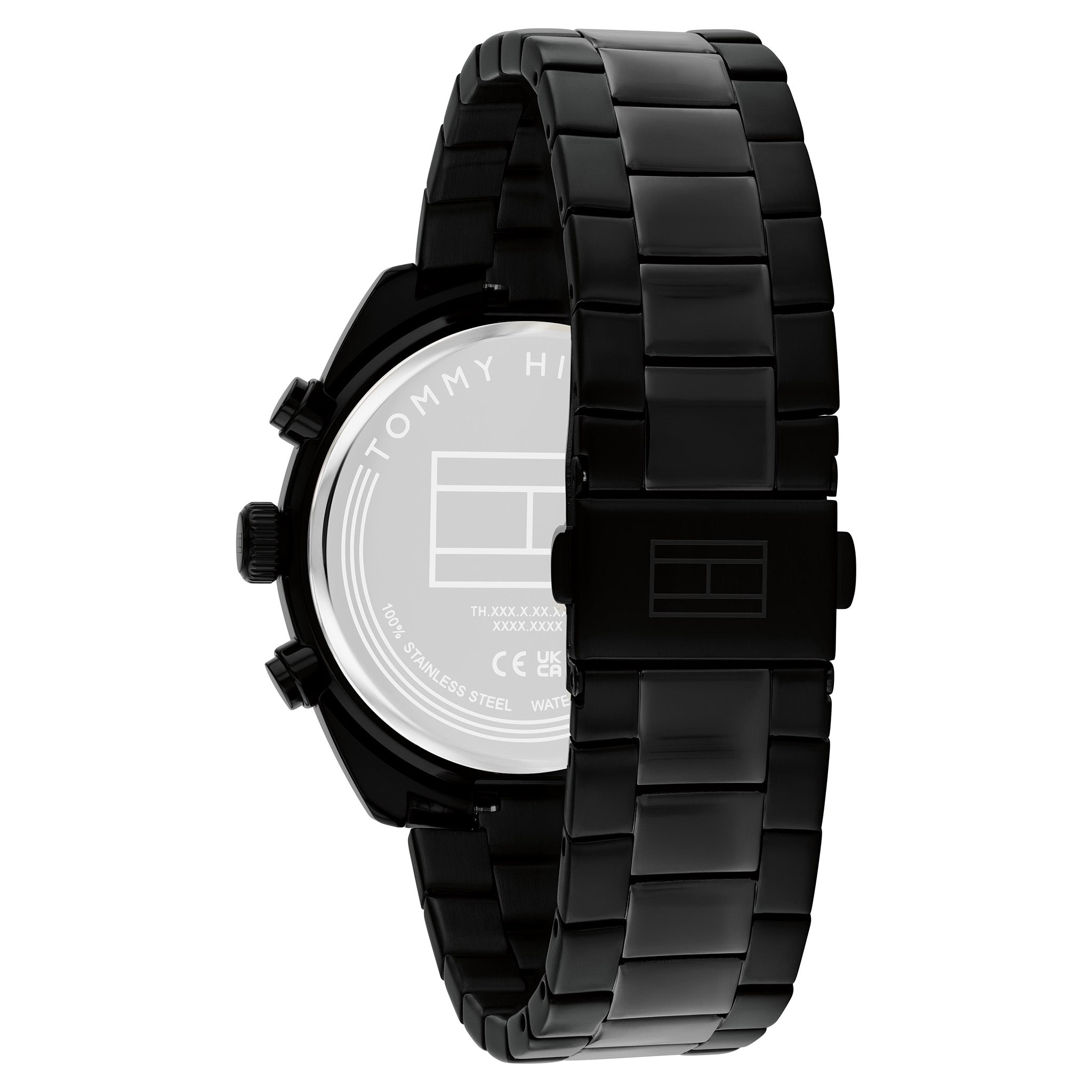 Tommy Hilfiger Black Steel Chronograph Men's Watch- 1710724