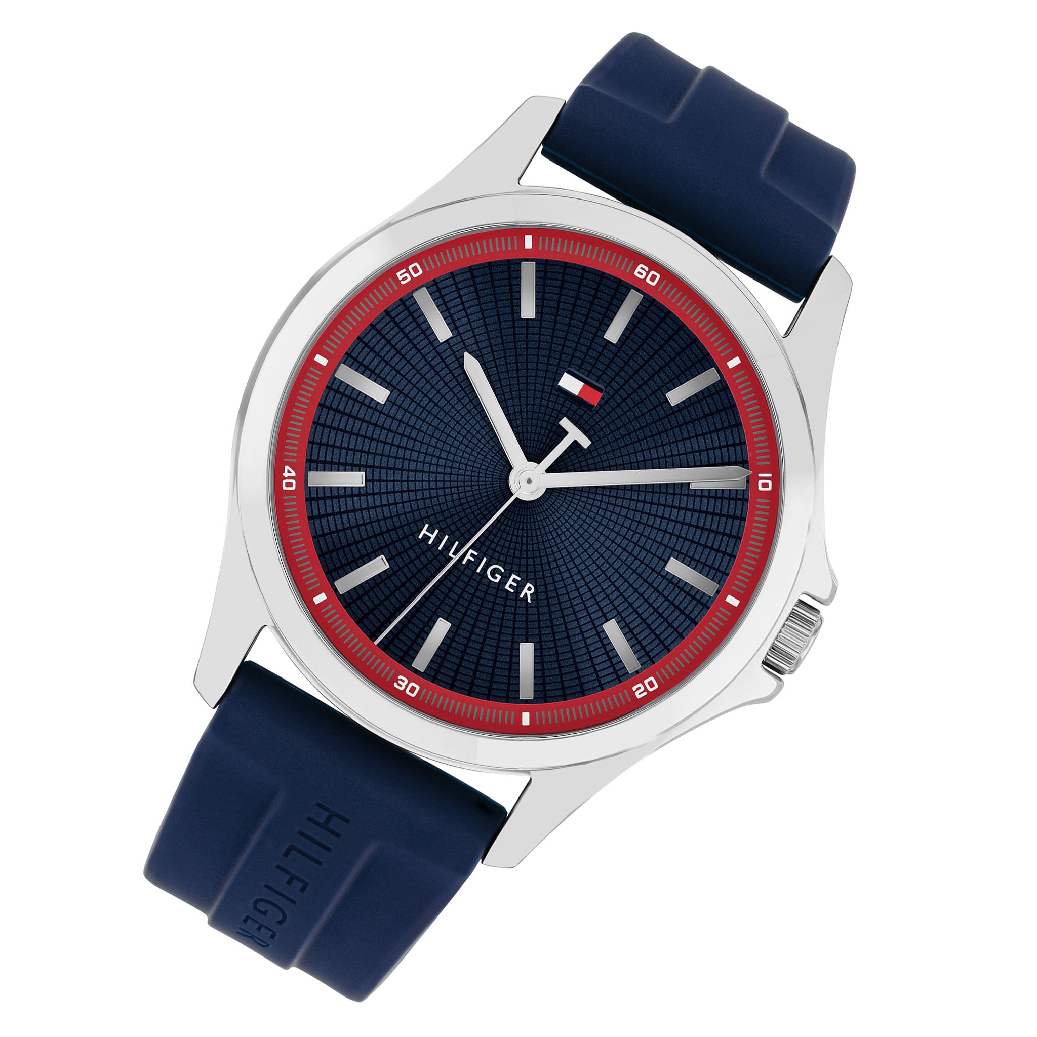 Tommy Hilfiger Silicone Navy Dial Men's Watch - 1710738