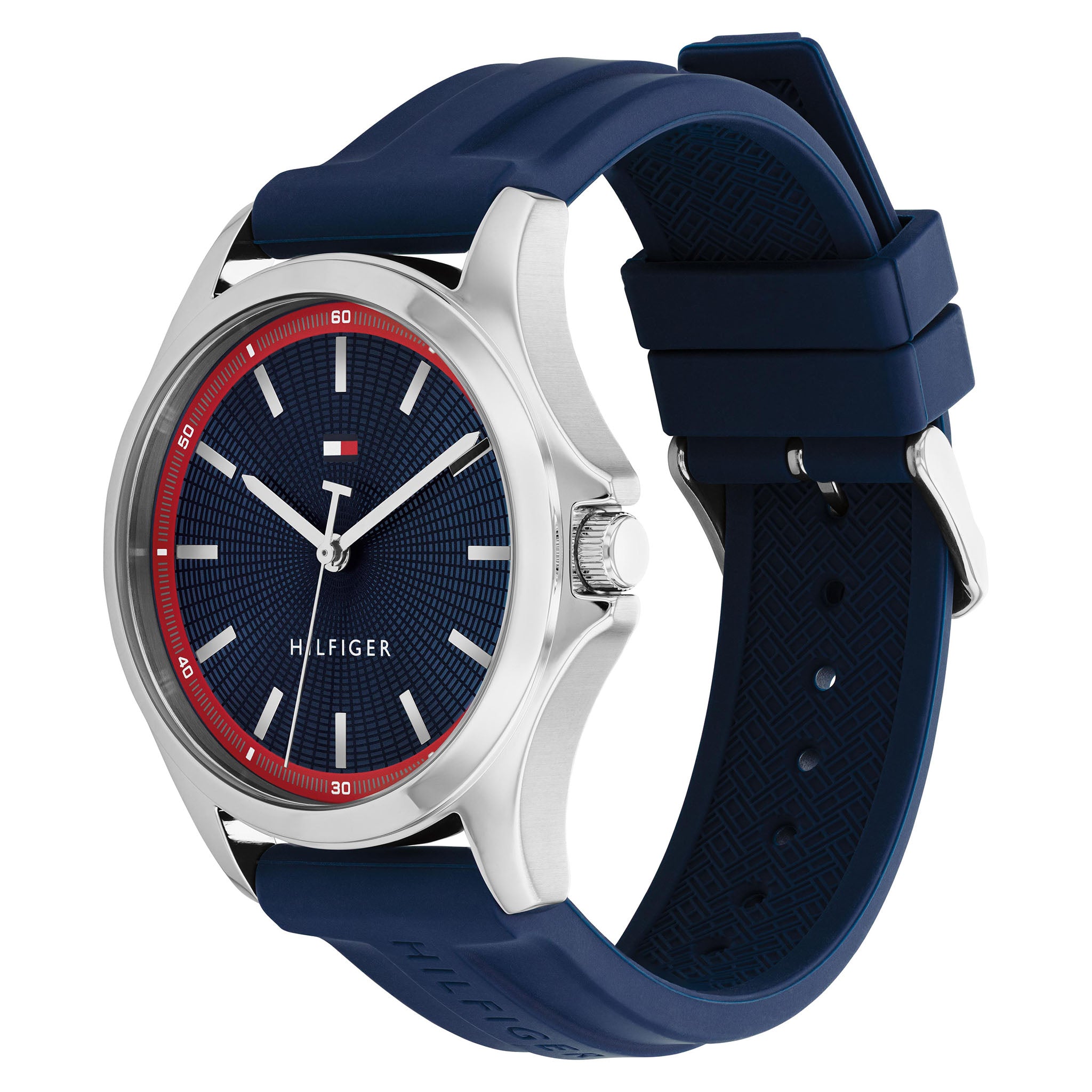 Tommy Hilfiger Silicone Navy Dial Men's Watch - 1710738