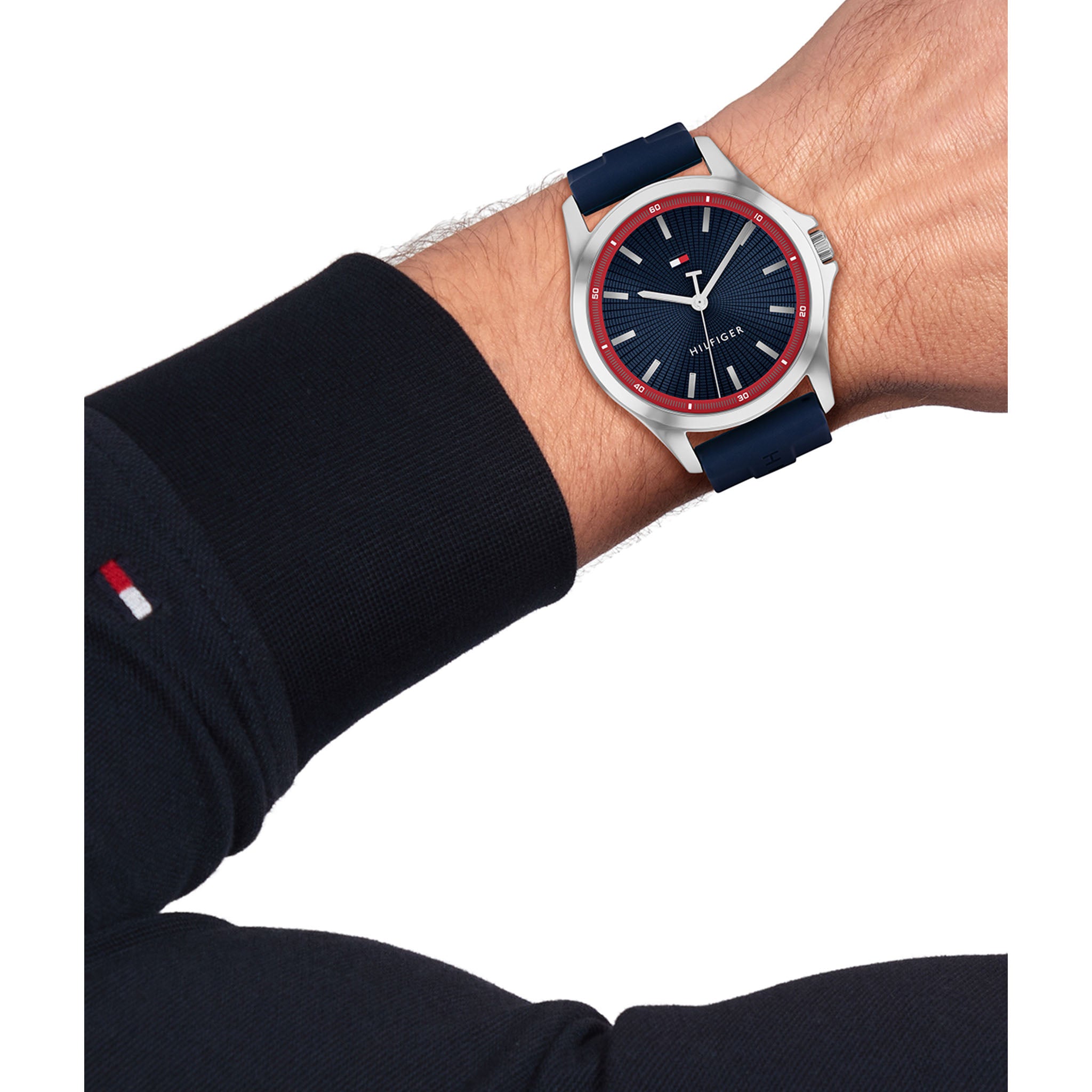 Tommy Hilfiger Silicone Navy Dial Men's Watch - 1710738