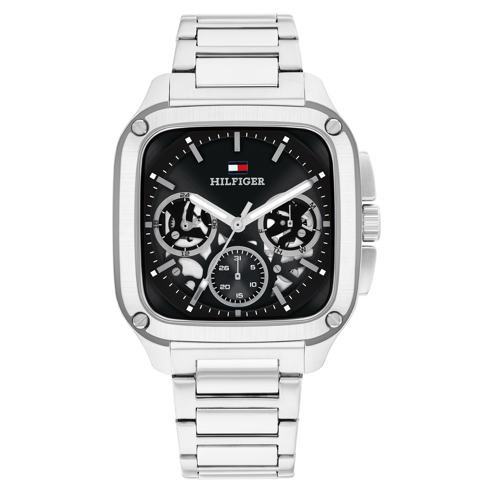 Tommy Hilfiger Stainless Steel Black Dial Multi-function Men's Watch - 1710758