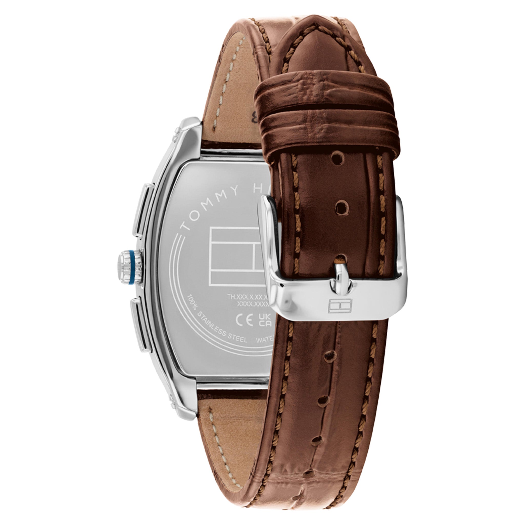 Tommy Hilfiger Brown Leather Blue Dial Multi-function Men's Watch - 1710760