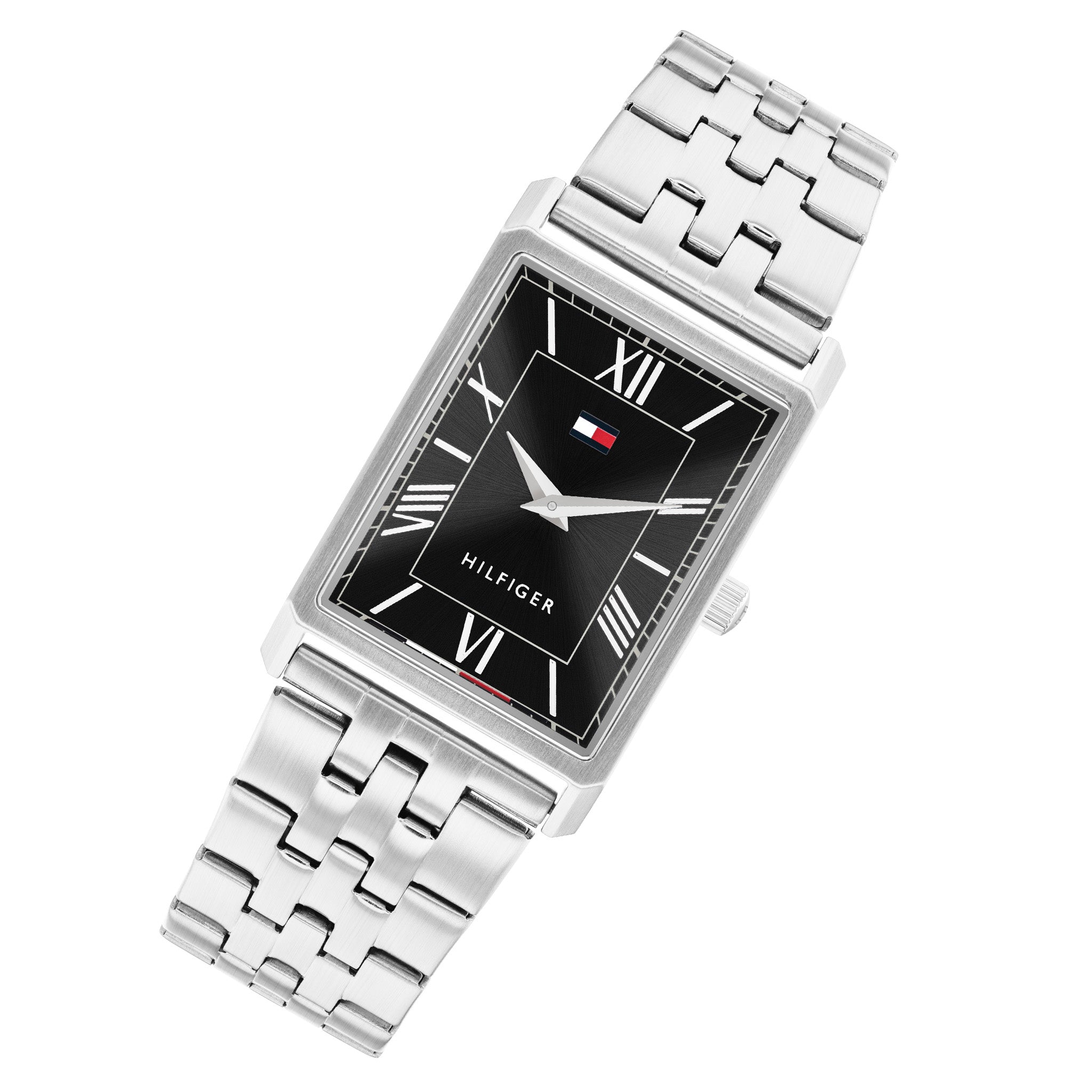 Tommy Hilfiger Silver Steel Black Dial Men's Watch - 1710773