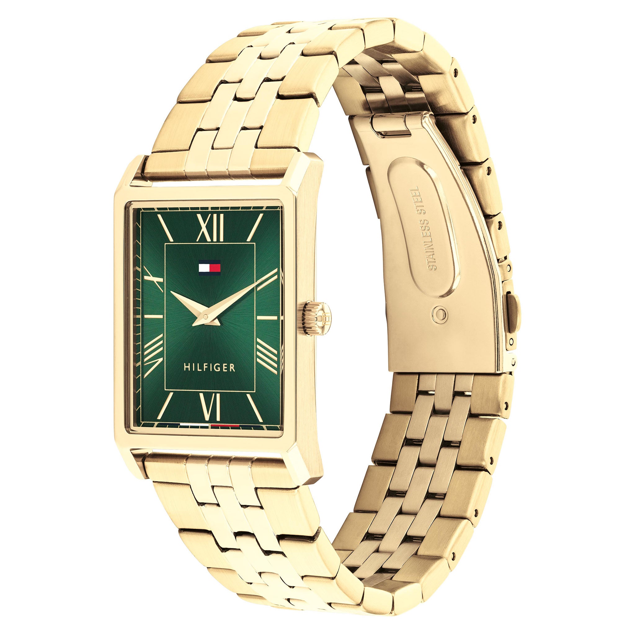 Tommy Hilfiger Gold Steel Green Dial Men's Watch - 1710784