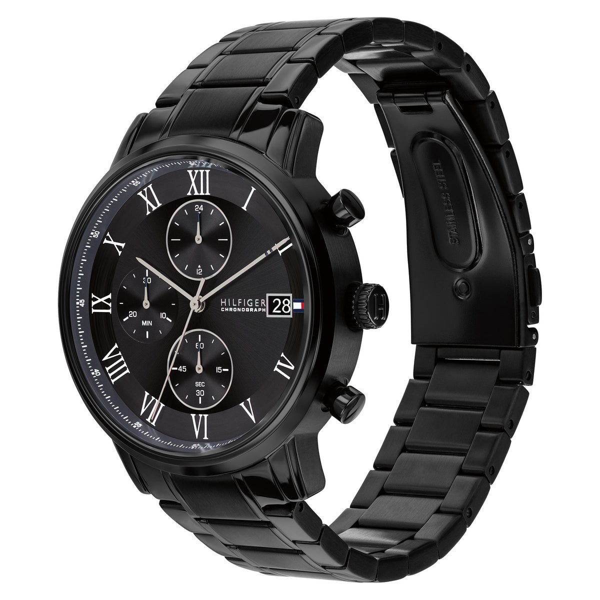 Tommy Hilfiger Black Steel Chronograph Men's Watch - 1710799