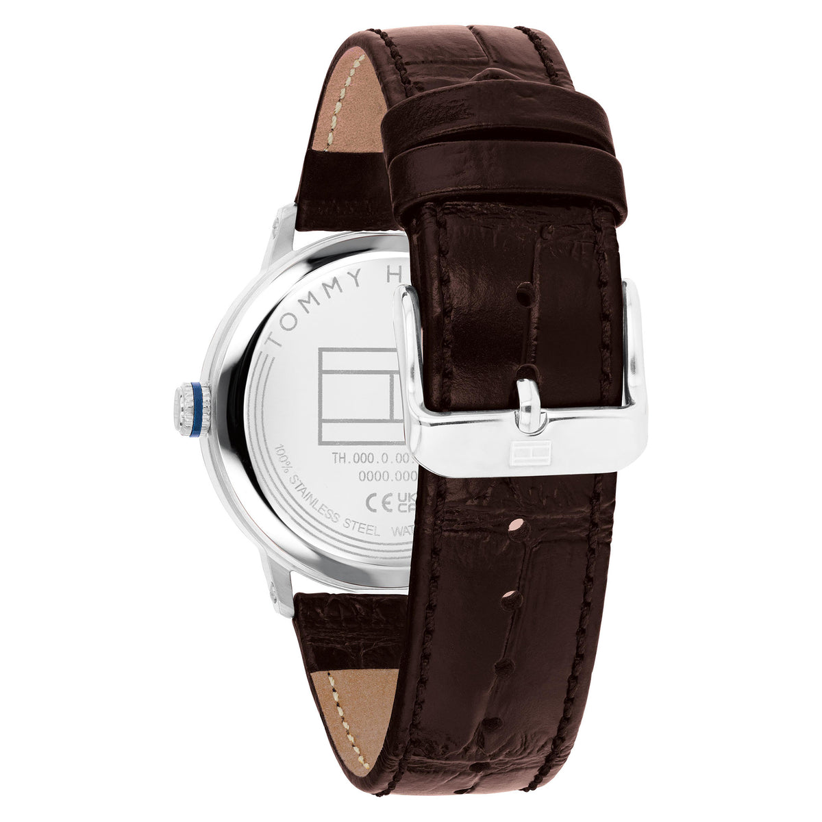 Tommy Hilfiger Brown Leather Blue Dial Men's Watch - 1710800