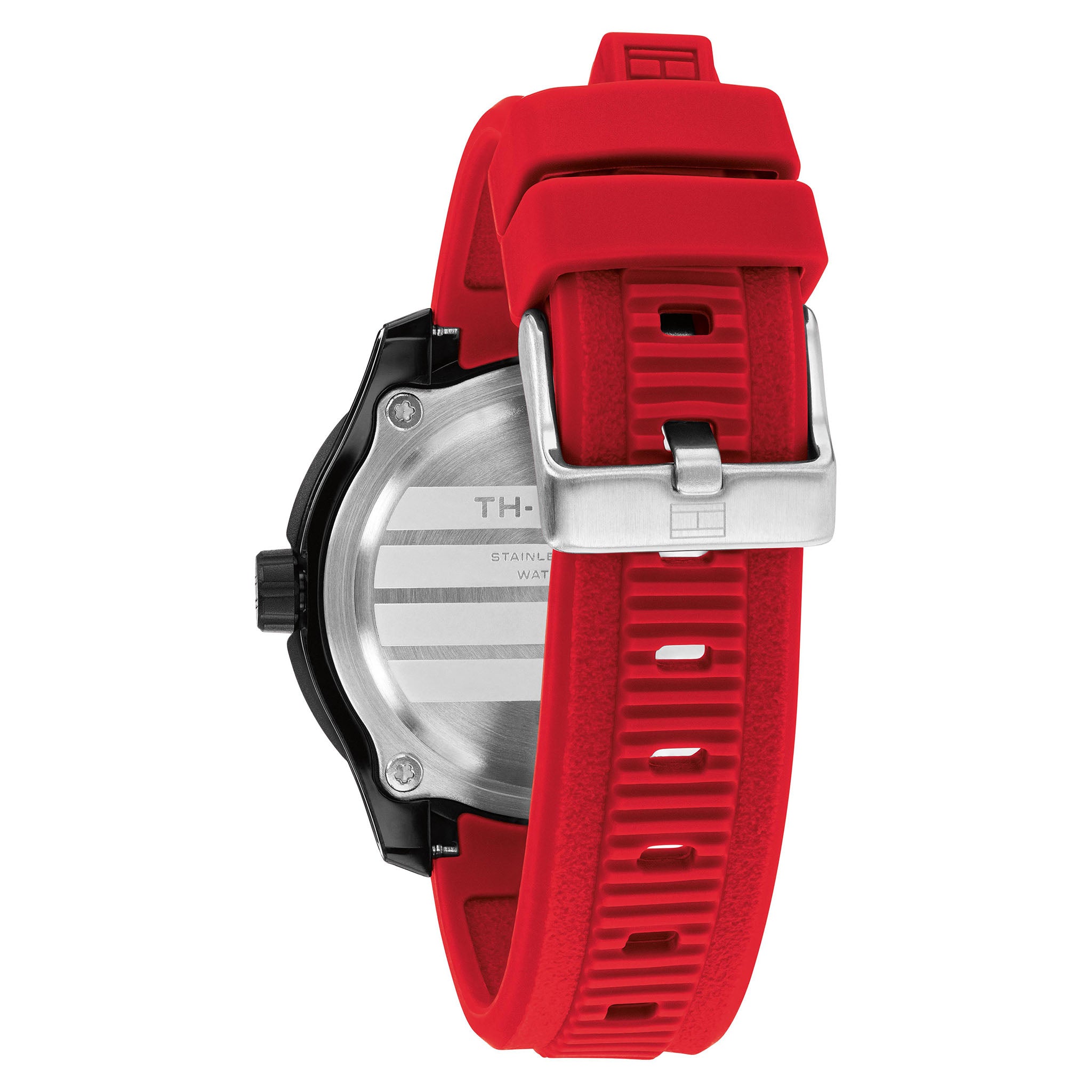 Tommy Hilfiger Red Silicone Black Dial Teens Watch - 1720057
