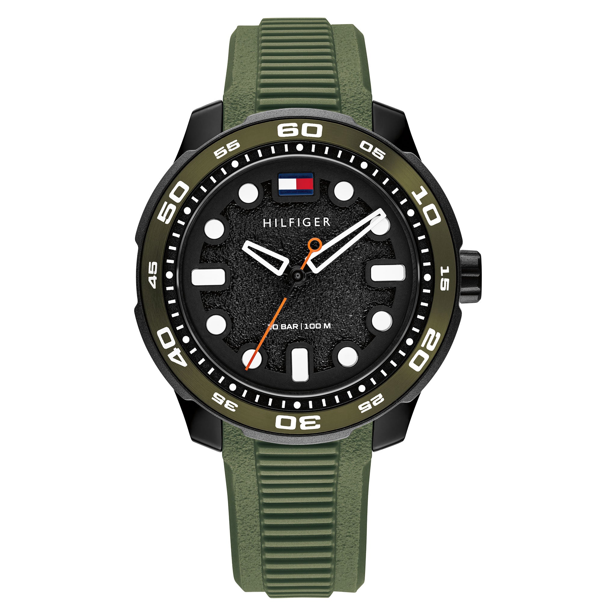 Tommy Hilfiger Green Silicone Black Dial Kids Watch - 1720059