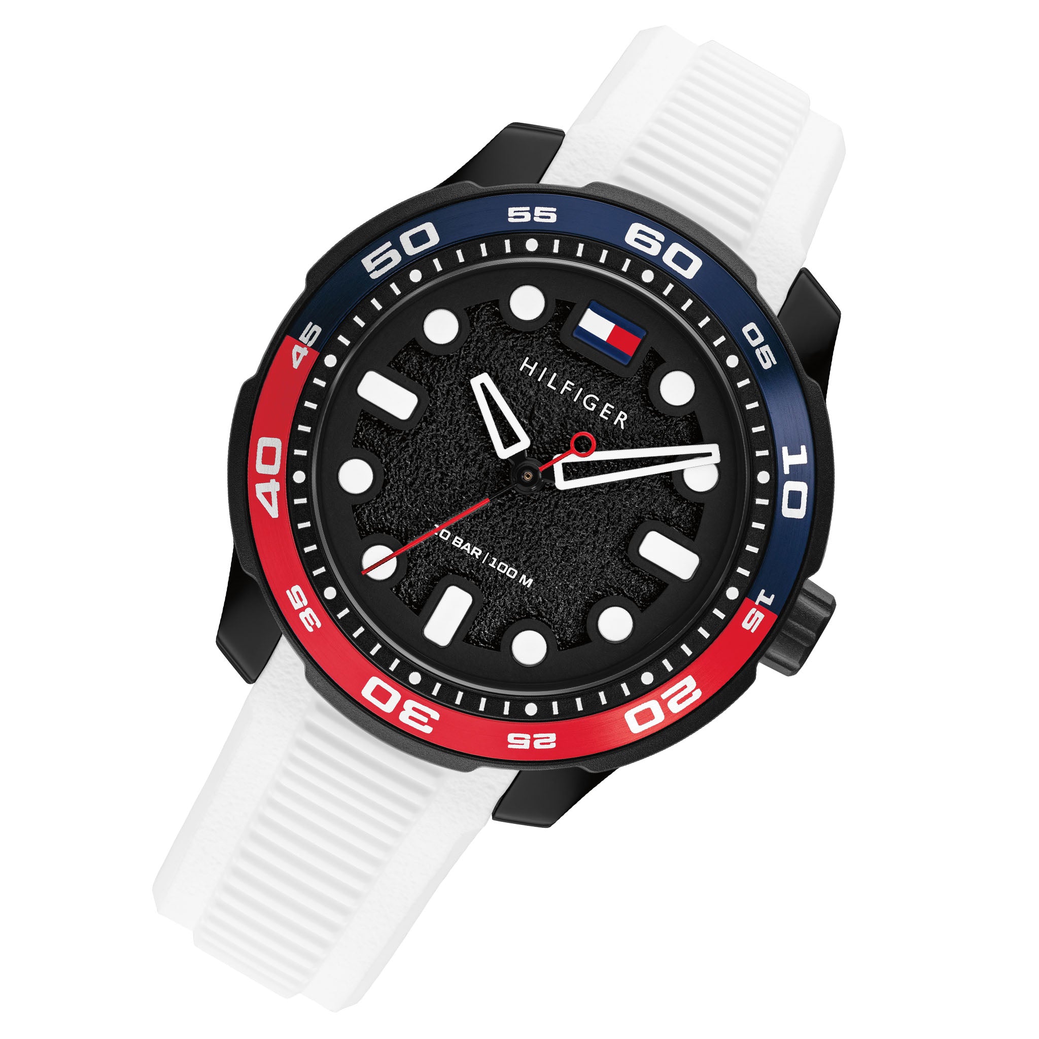 Tommy Hilfiger White Silicone Black Dial Teens Watch - 1720060