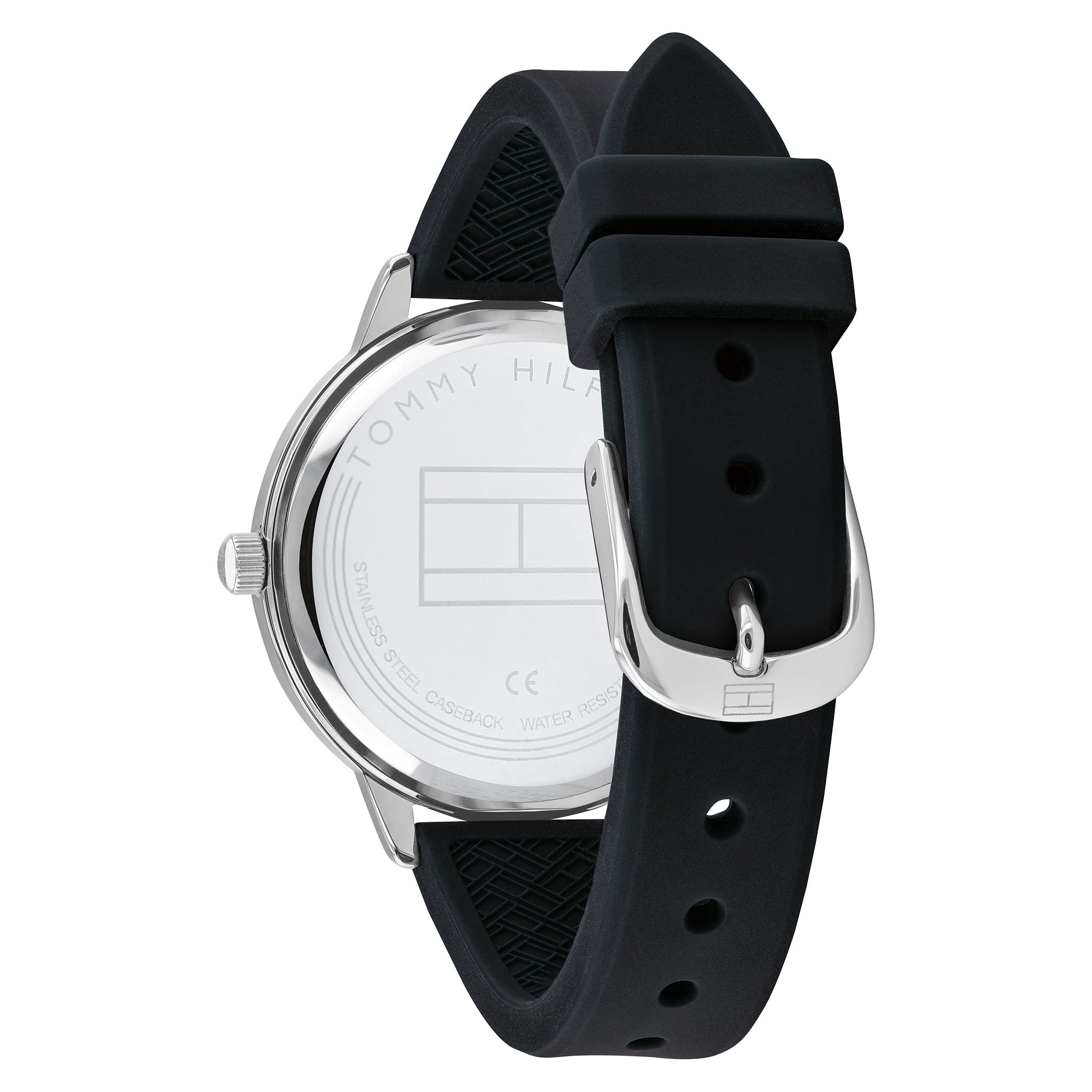Tommy Hilfiger Silicone Black Dial Women's Watch - 1782048