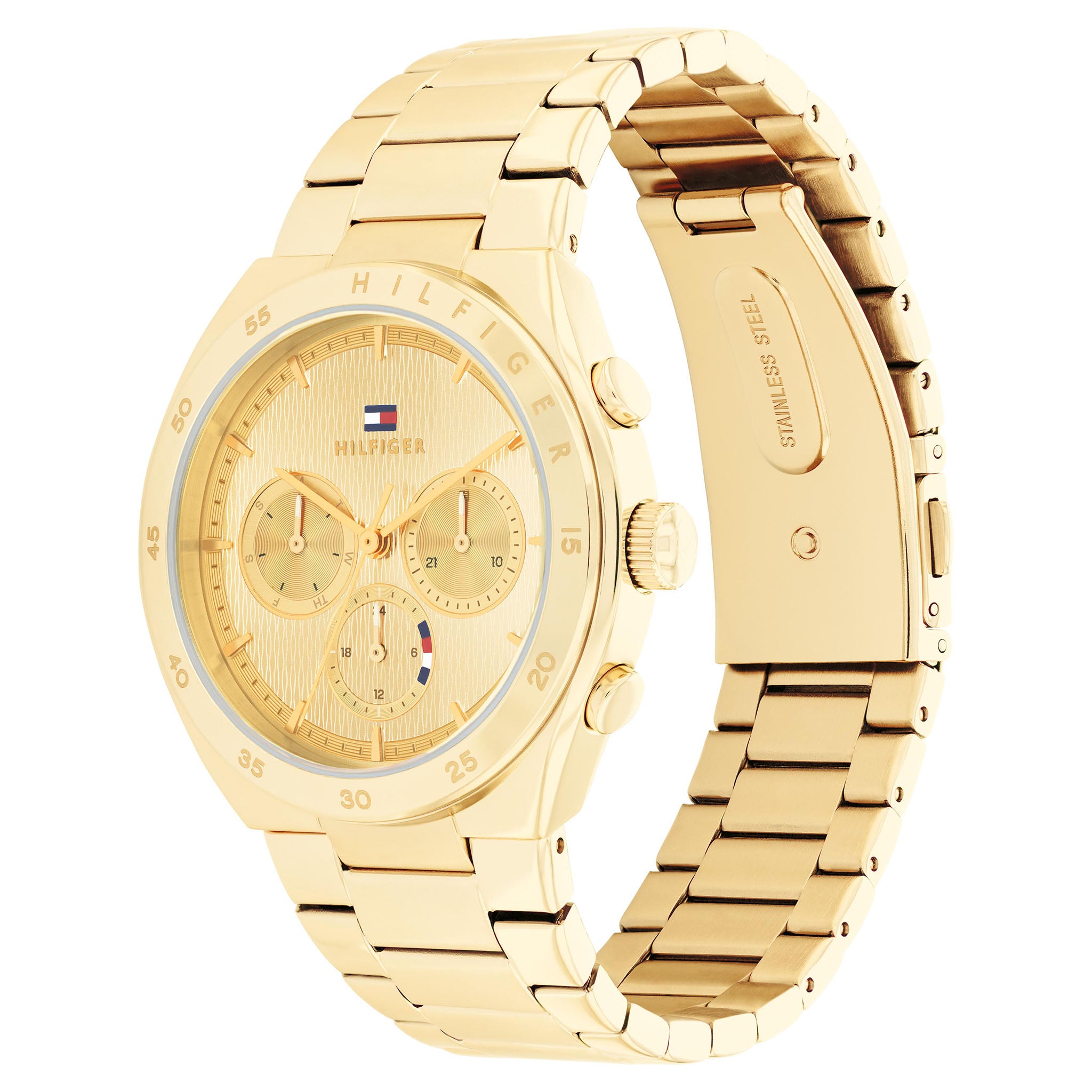 Tommy Hilfiger Gold Steel Light Champagne Dial Multi-function Women's Watch - 1782575