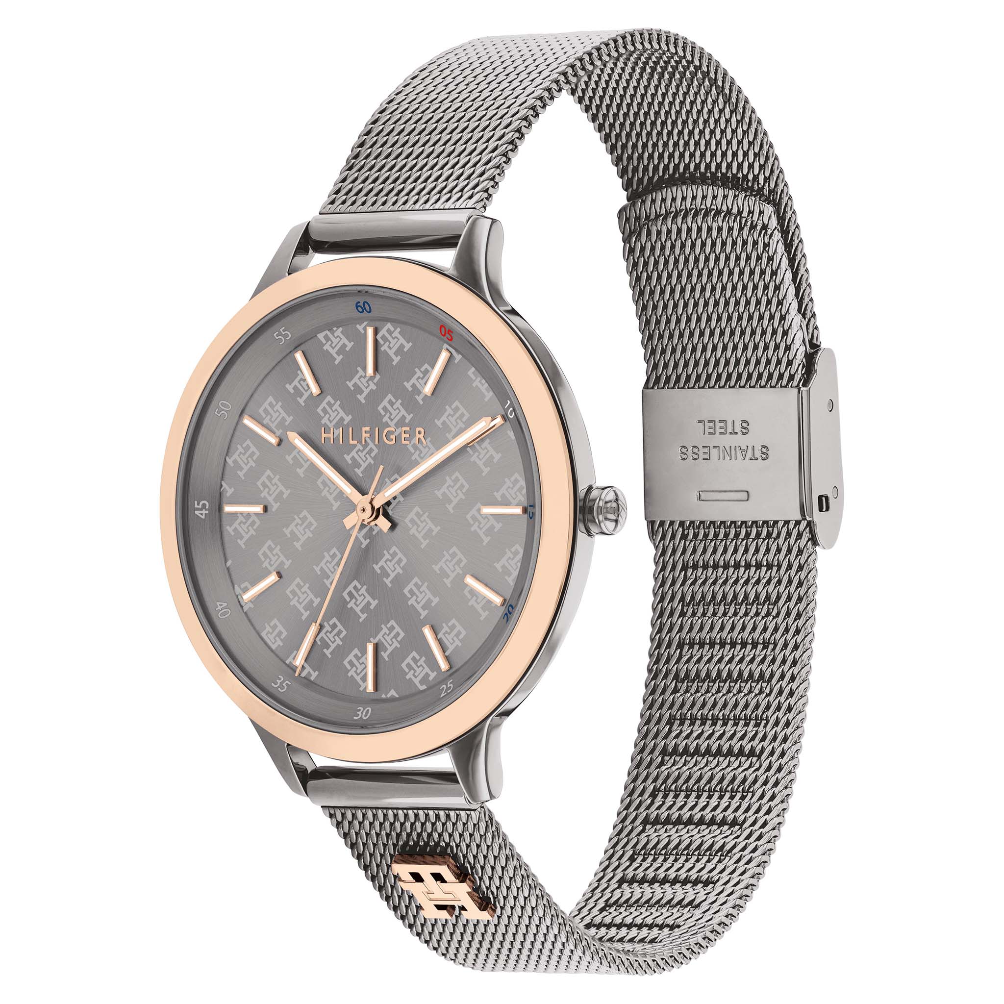 Tommy Hilfiger Grey Steel Mesh Slim Women's Watch - 1782587