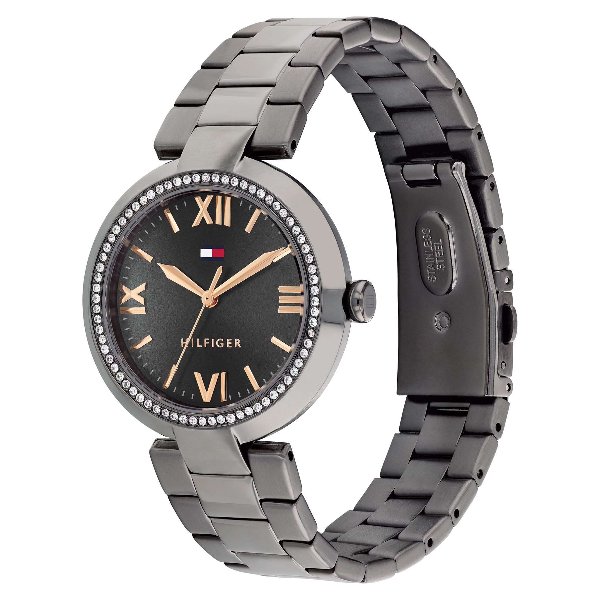 Tommy Hilfiger Grey Steel Gunmetal Dial Women's Watch - 1782630
