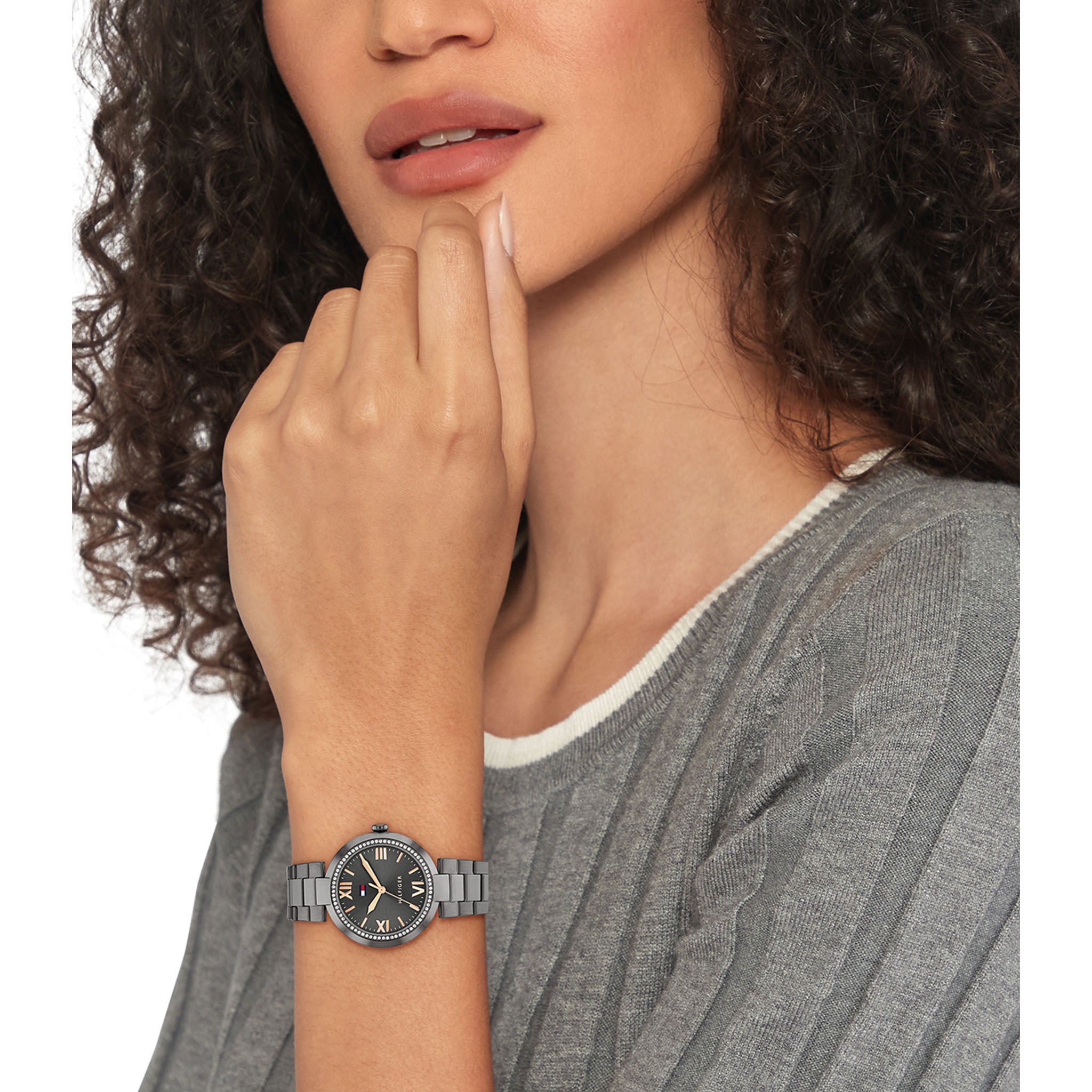 Tommy Hilfiger Grey Steel Gunmetal Dial Women's Watch - 1782630