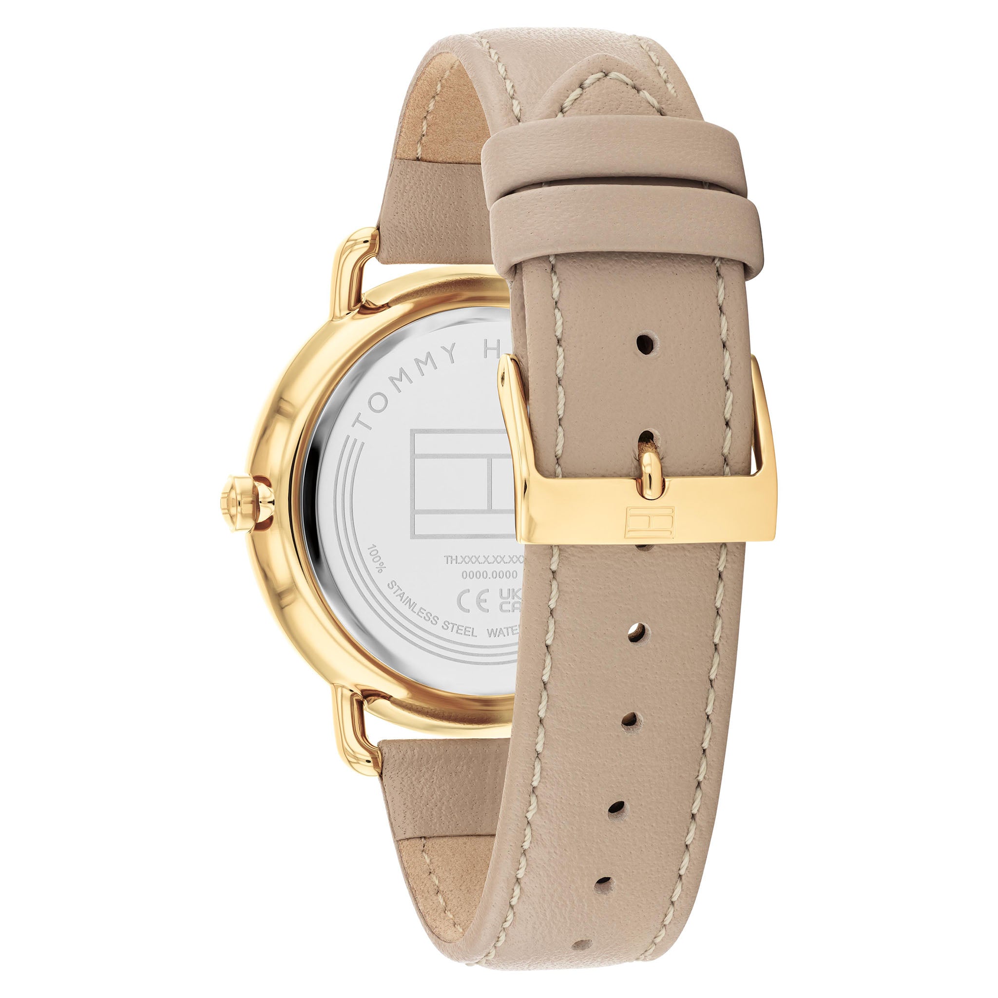 Tommy Hilfiger Leather Beige Dial Multi-function Women's Watch - 1782661