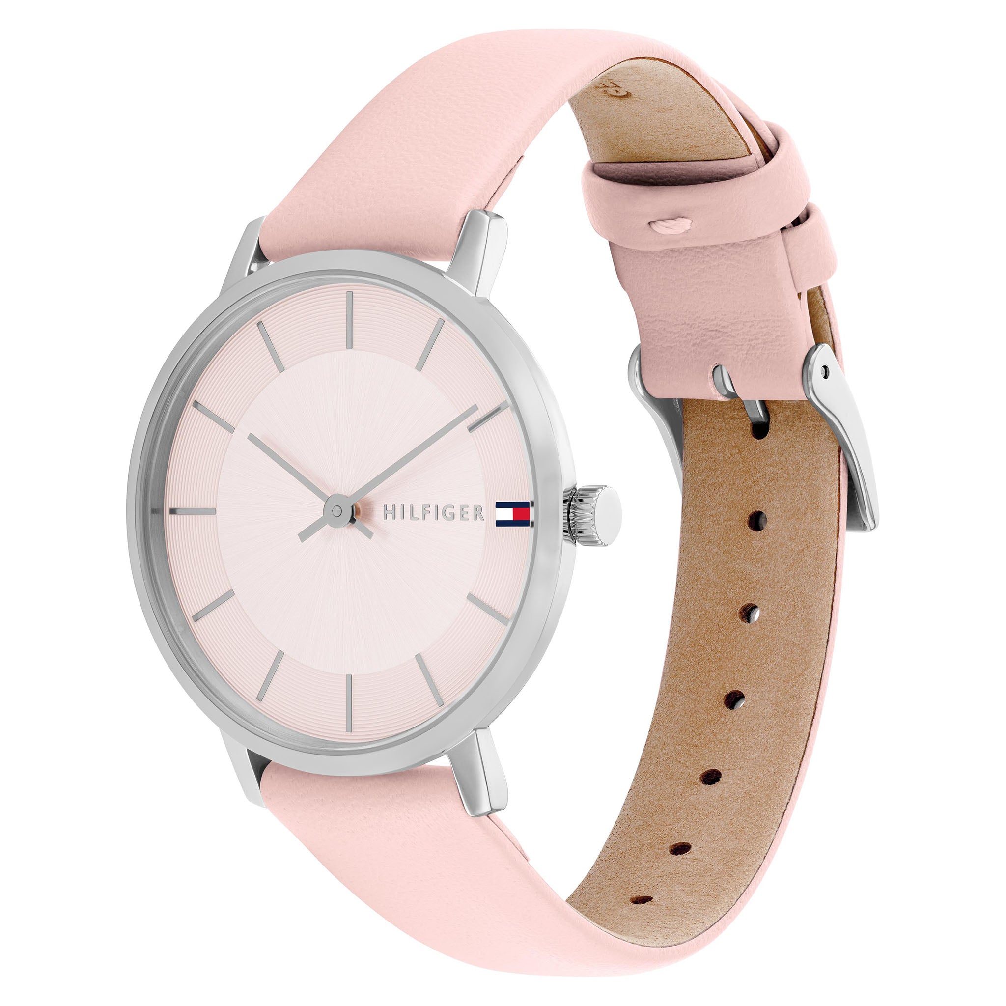 Tommy Hilfiger Leather Blush Dial Women's Watch - 1782670