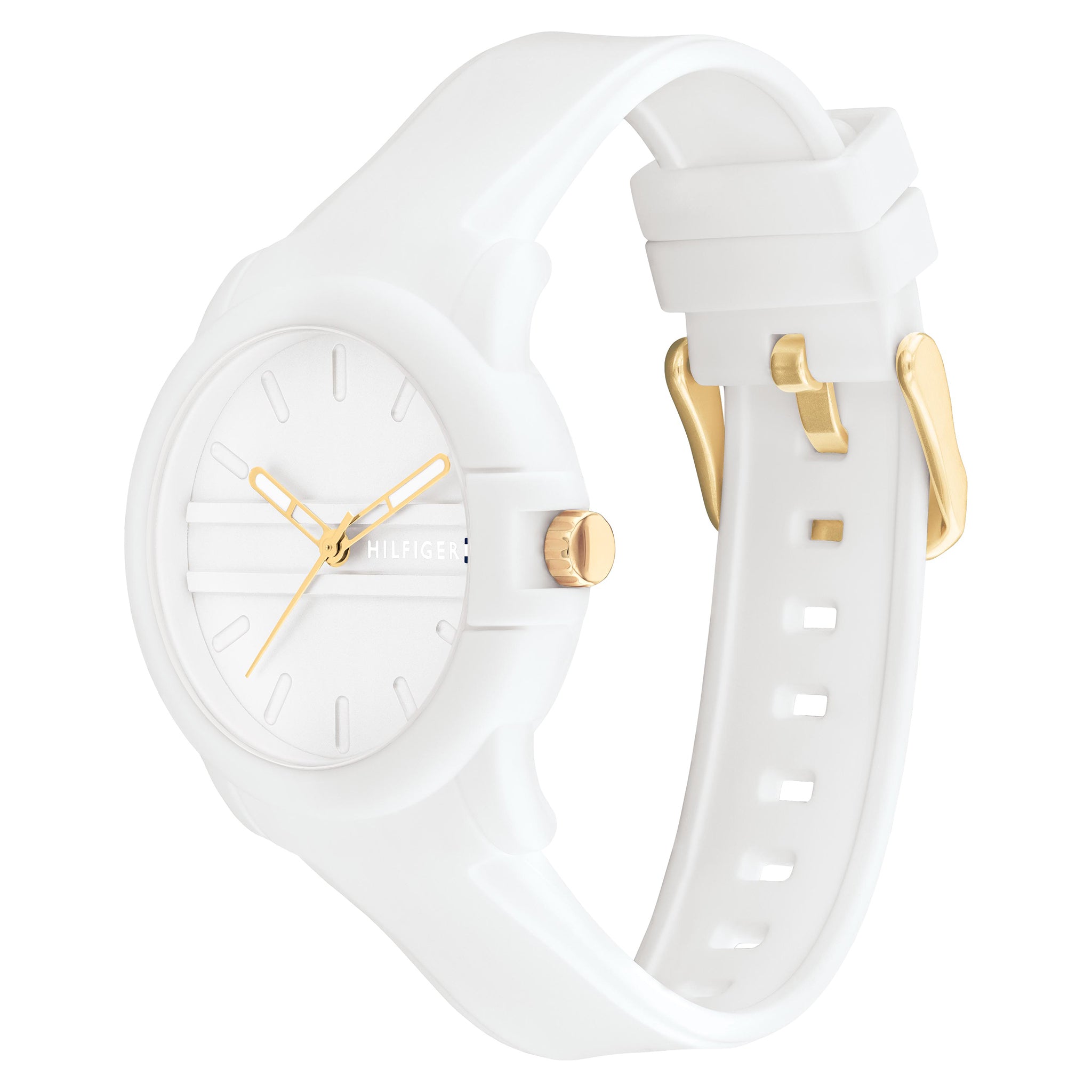 Tommy Hilfiger White Silicone Silver White Dial Women's Watch - 1782687