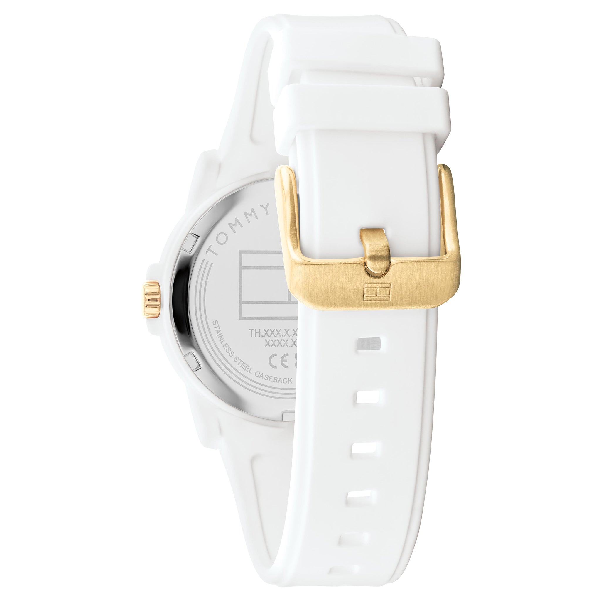 Tommy Hilfiger White Silicone Silver White Dial Women's Watch - 1782687