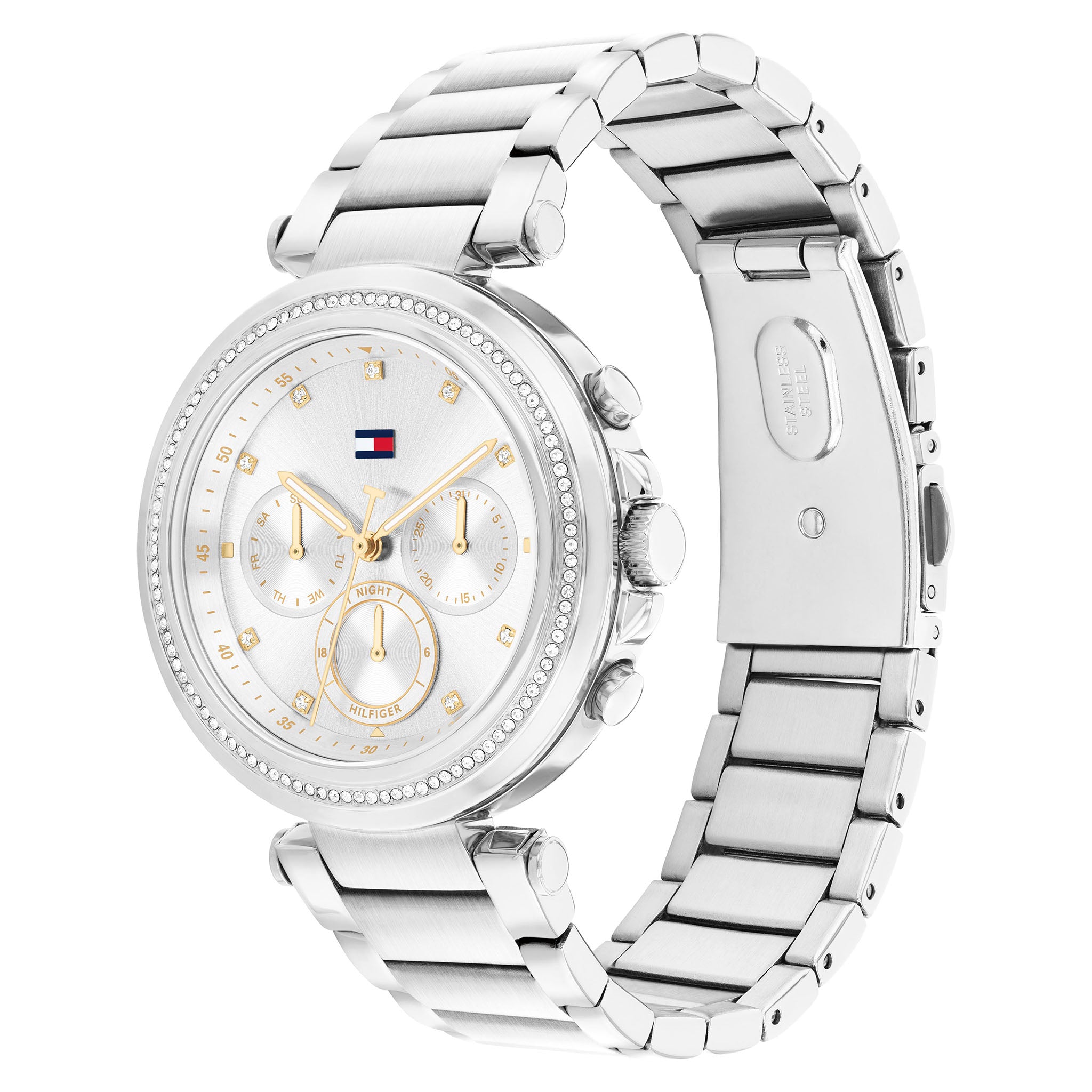 Tommy Hilfiger Stainless Steel Silver White Dial Multi-function Women's Watch - 1782701