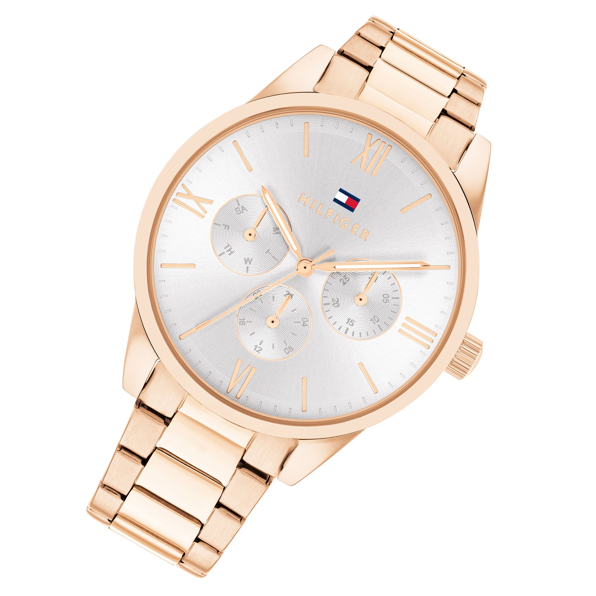 Tommy Hilfiger Rose Gold Steel Grey Dial Multi-function Women's Watch - 1782747