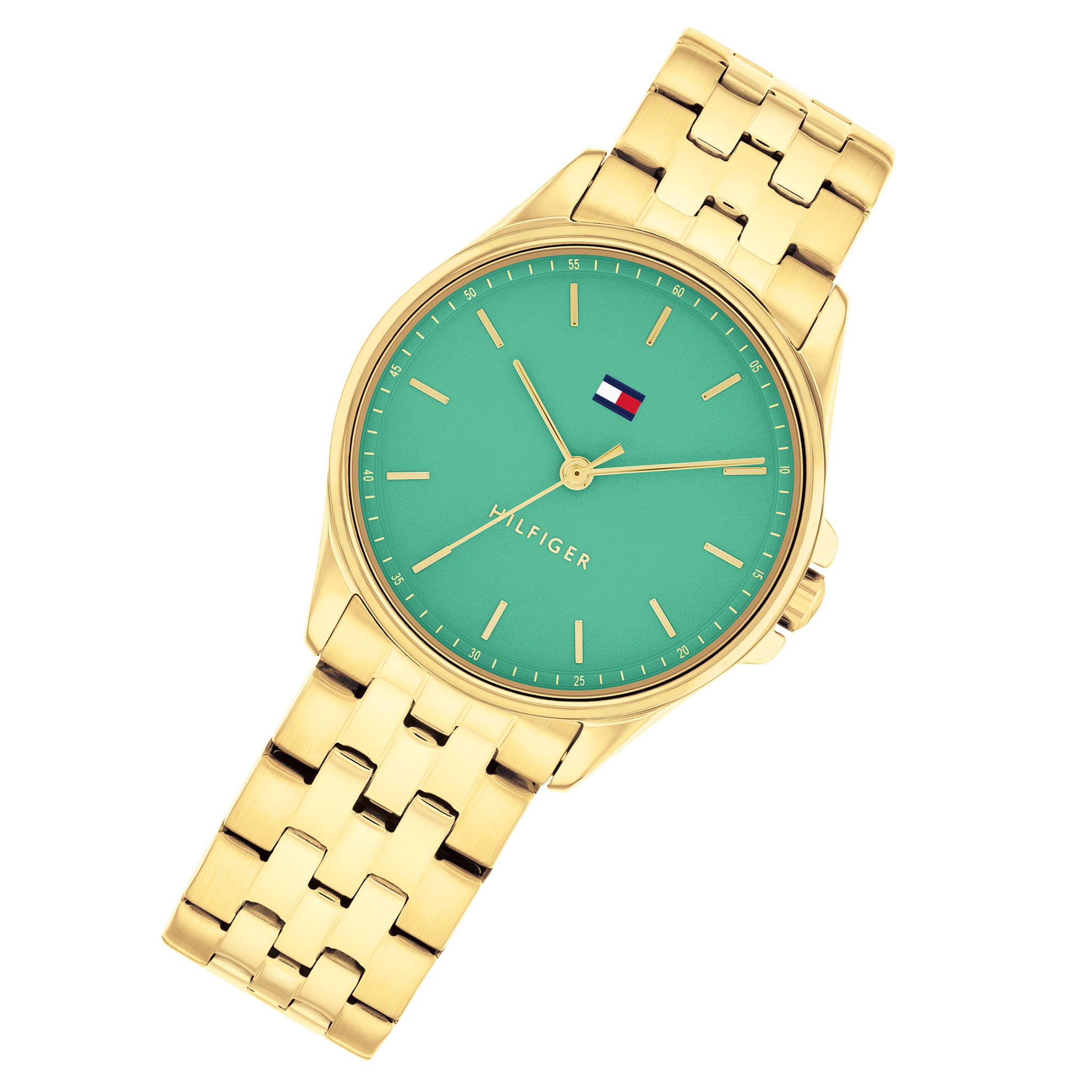 Tommy Hilfiger Gold Steel Green Dial Women's Watch - 1782774