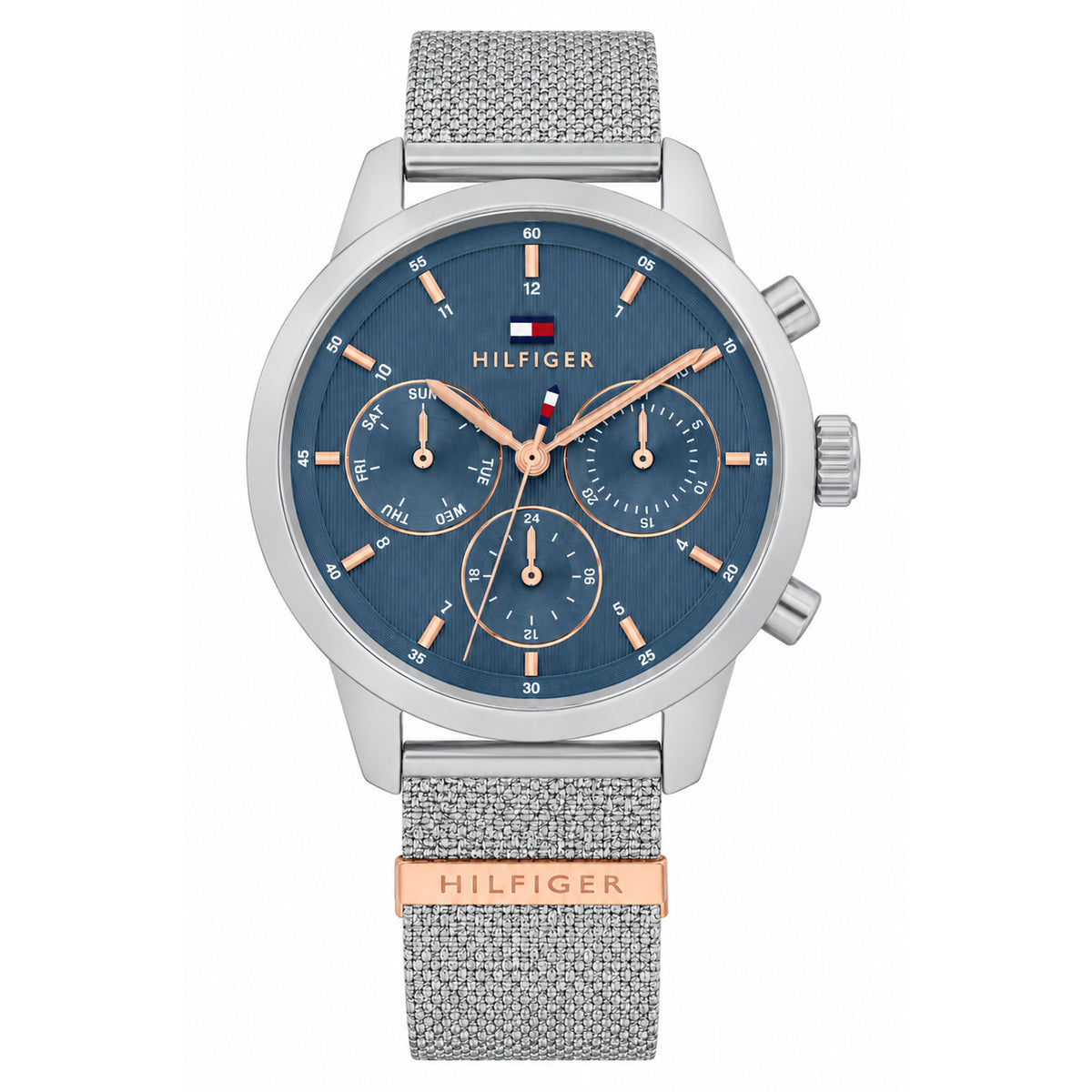 Tommy Hilfiger Two-Tone Steel Blue Dial Multi-function Women's Watch - 1782807