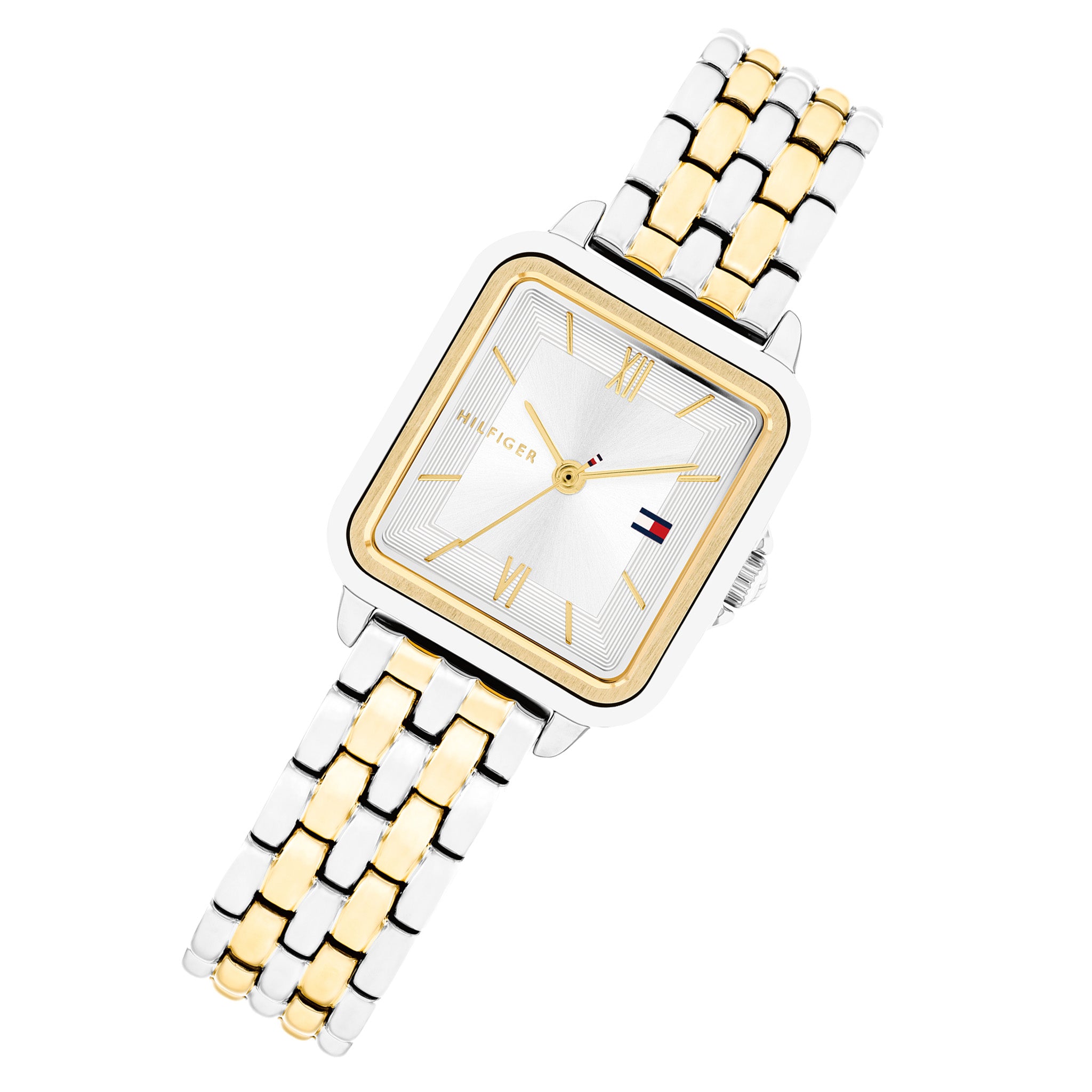 Tommy Hilfiger Two-Tone Steel Silver White Dial Women's Watch - 1782861