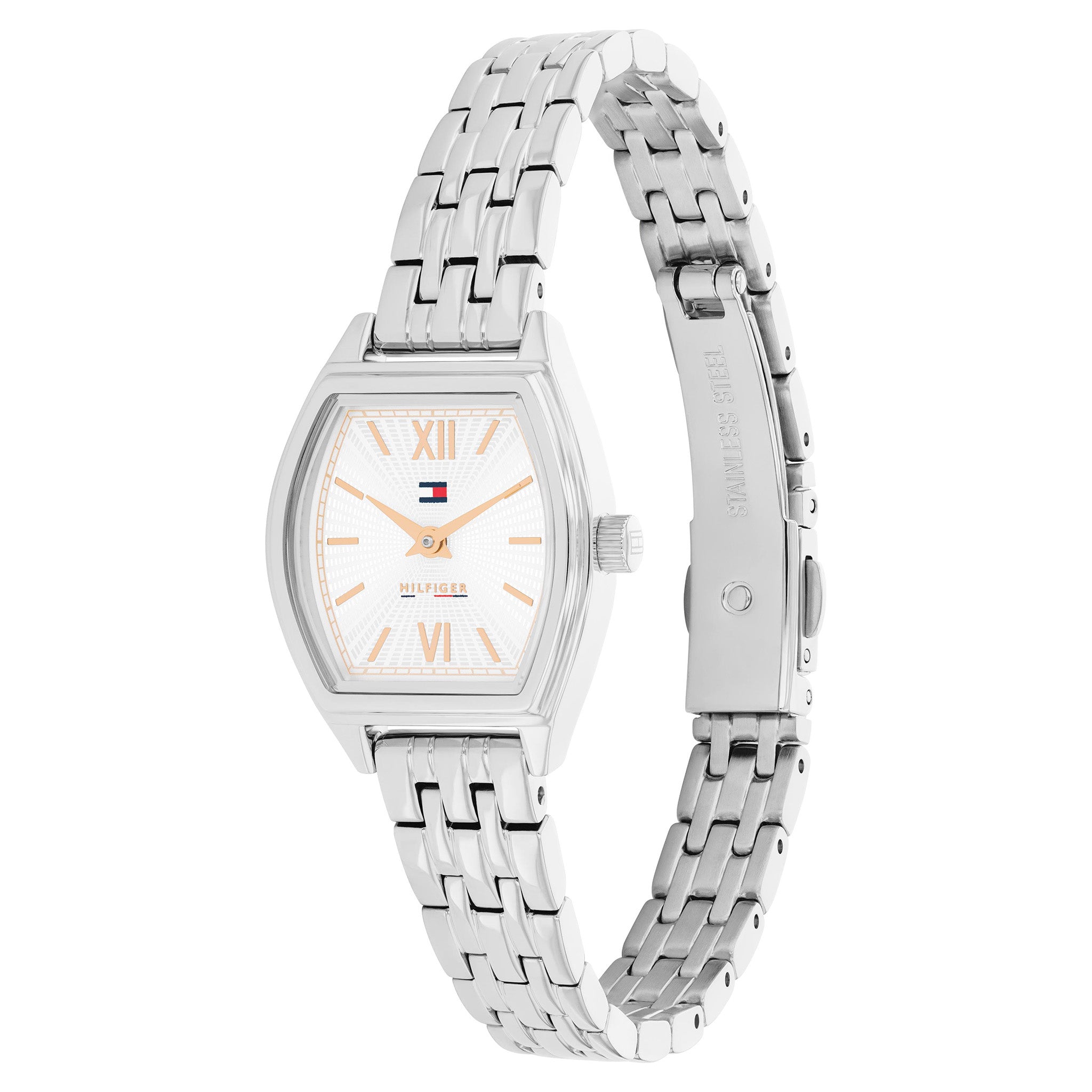 Tommy Hilfiger Stainless Steel Silver White Dial Women's Watch - 1782872