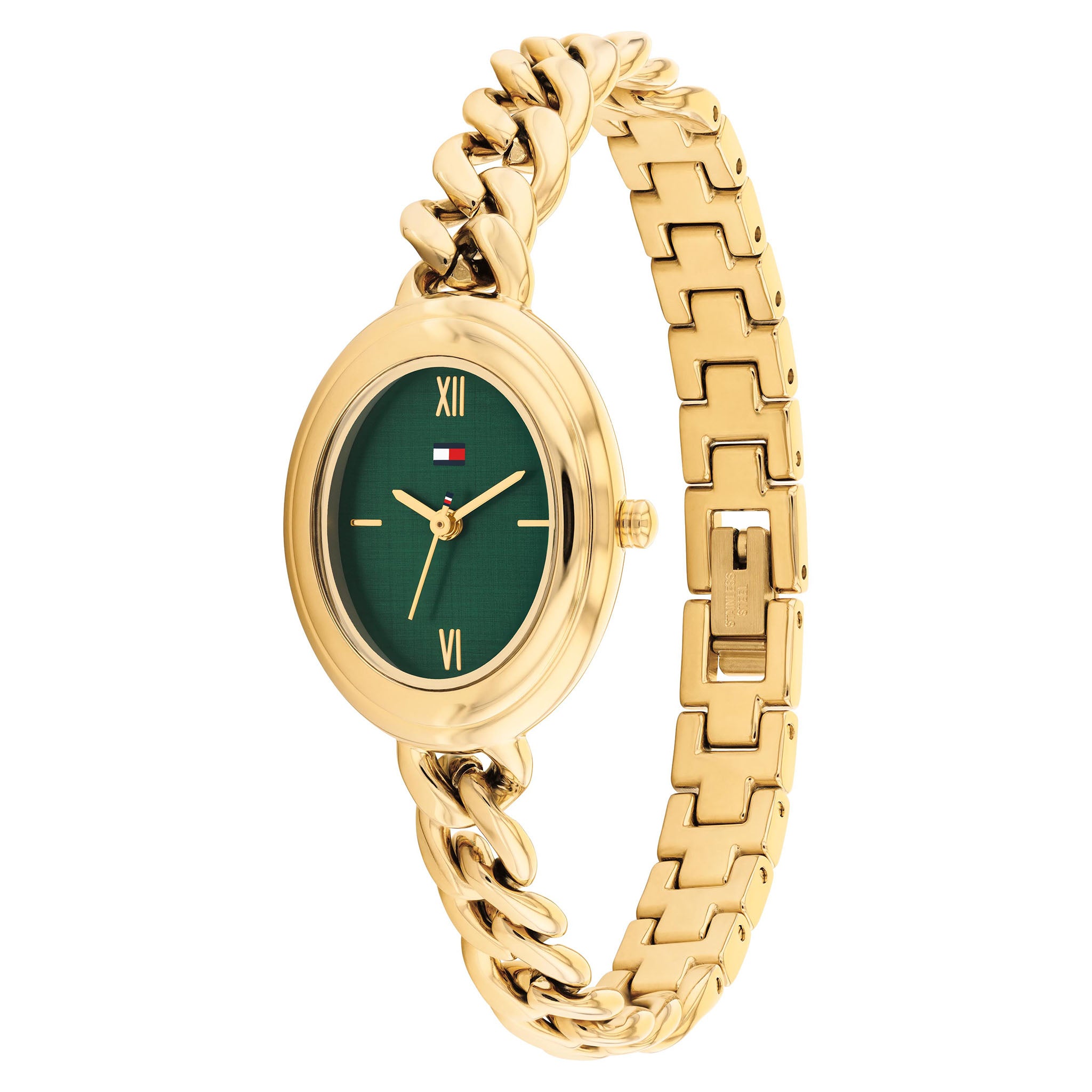 Tommy Hilfiger Gold Steel Green Dial Women's Watch - 1782877