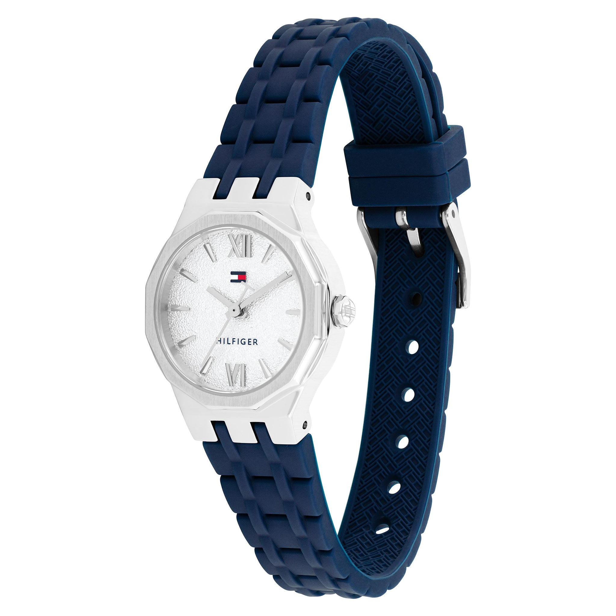 Tommy Hilfiger Navy Silicone Silver Dial Women's Watch - 1782885