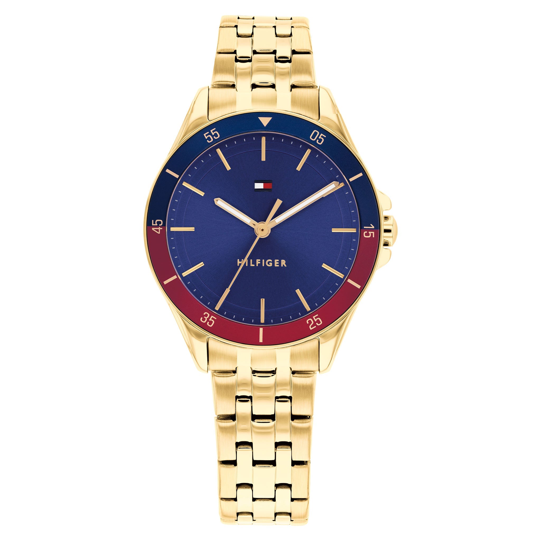 Tommy Hilfiger Gold Steel Blue Dial Women's Watch - 1782891