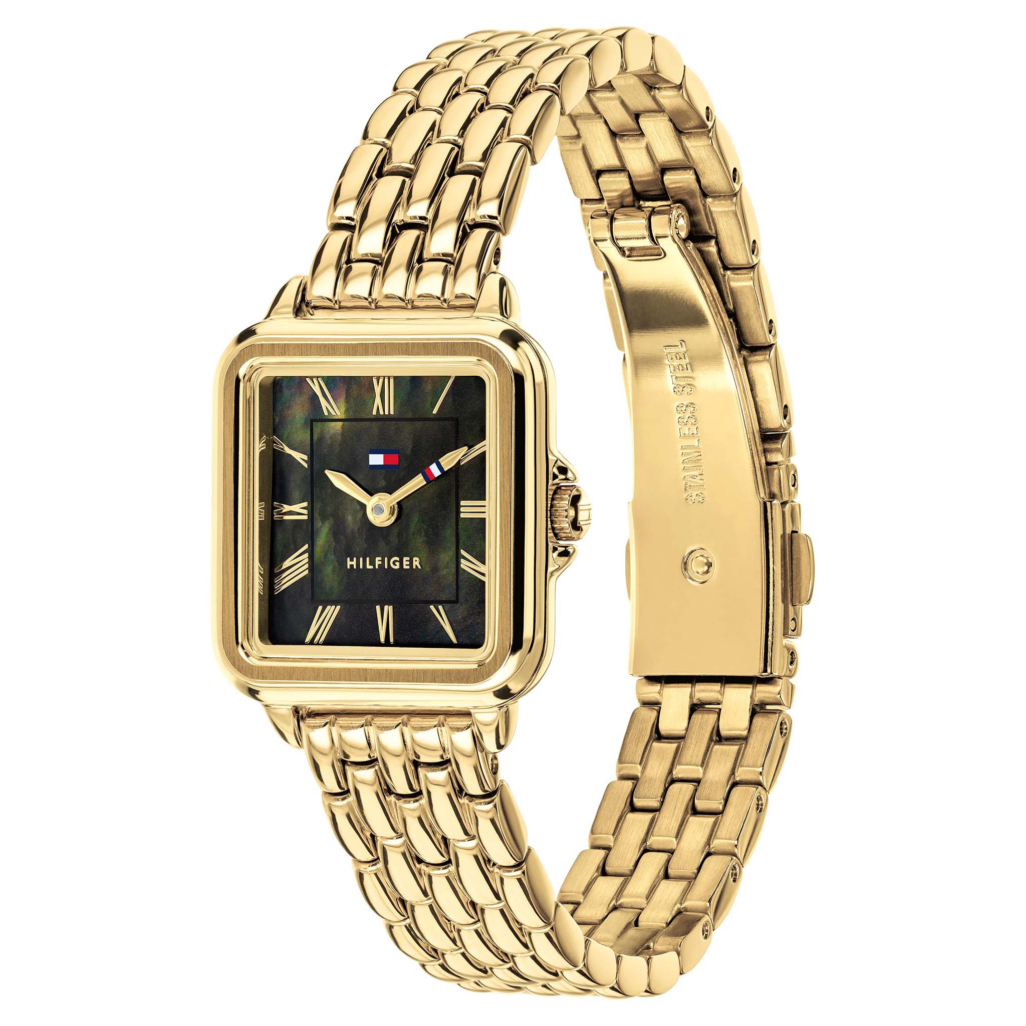 Tommy Hilfiger Gold Steel Black MOP Dial Women's Watch - 1782916