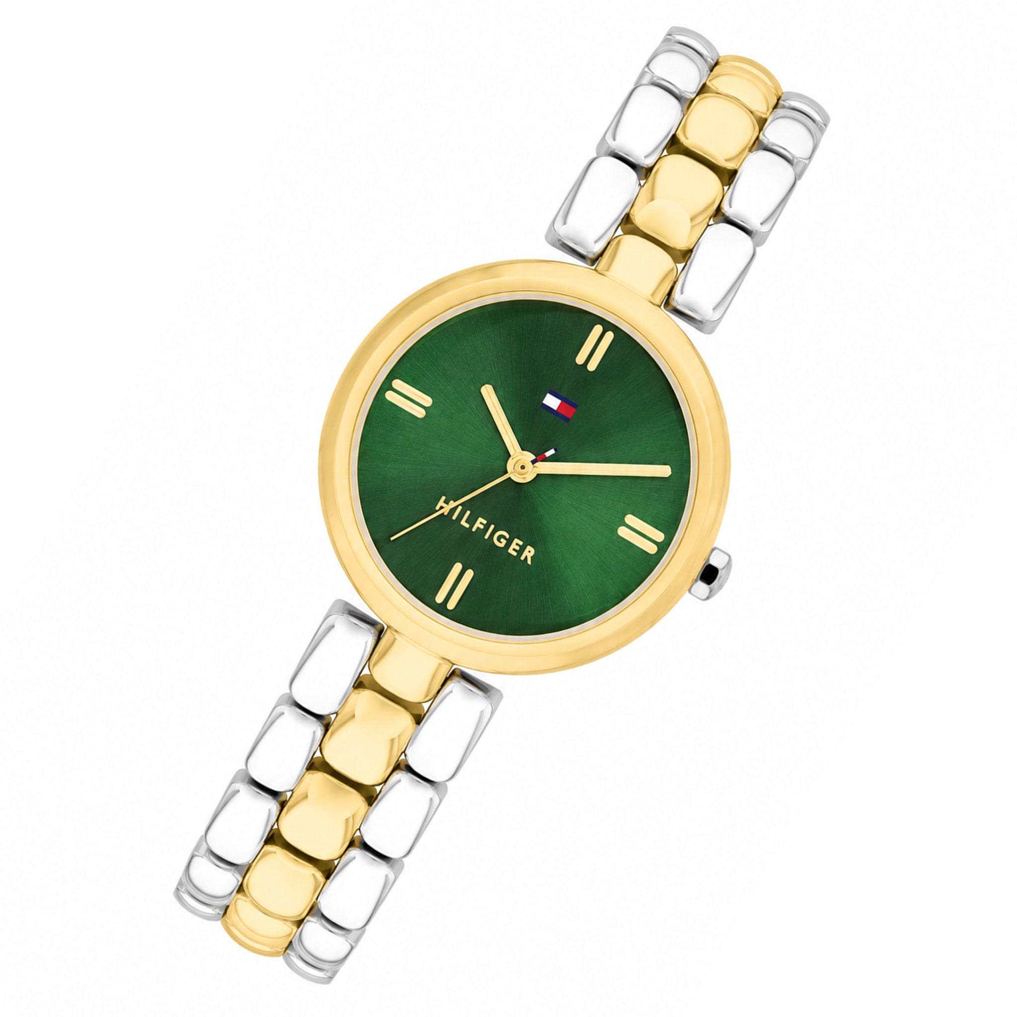 Tommy Hilfiger Two-Tone Steel Emerald Green Dial Women's Watch - 1782927