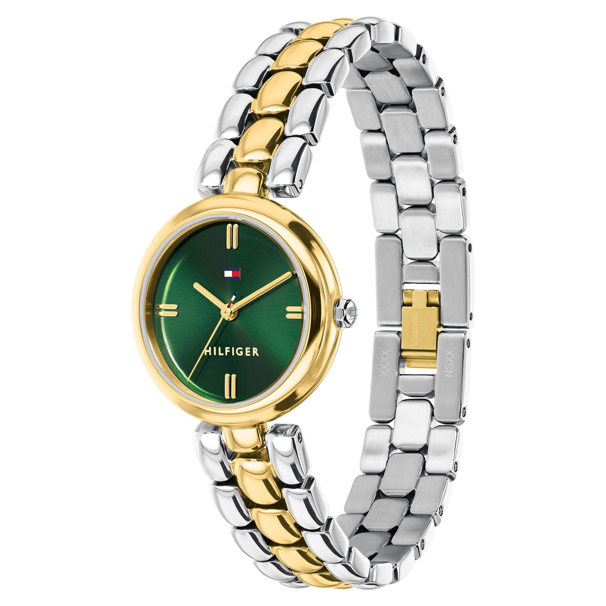 Tommy Hilfiger Two-Tone Steel Emerald Green Dial Women's Watch - 1782927