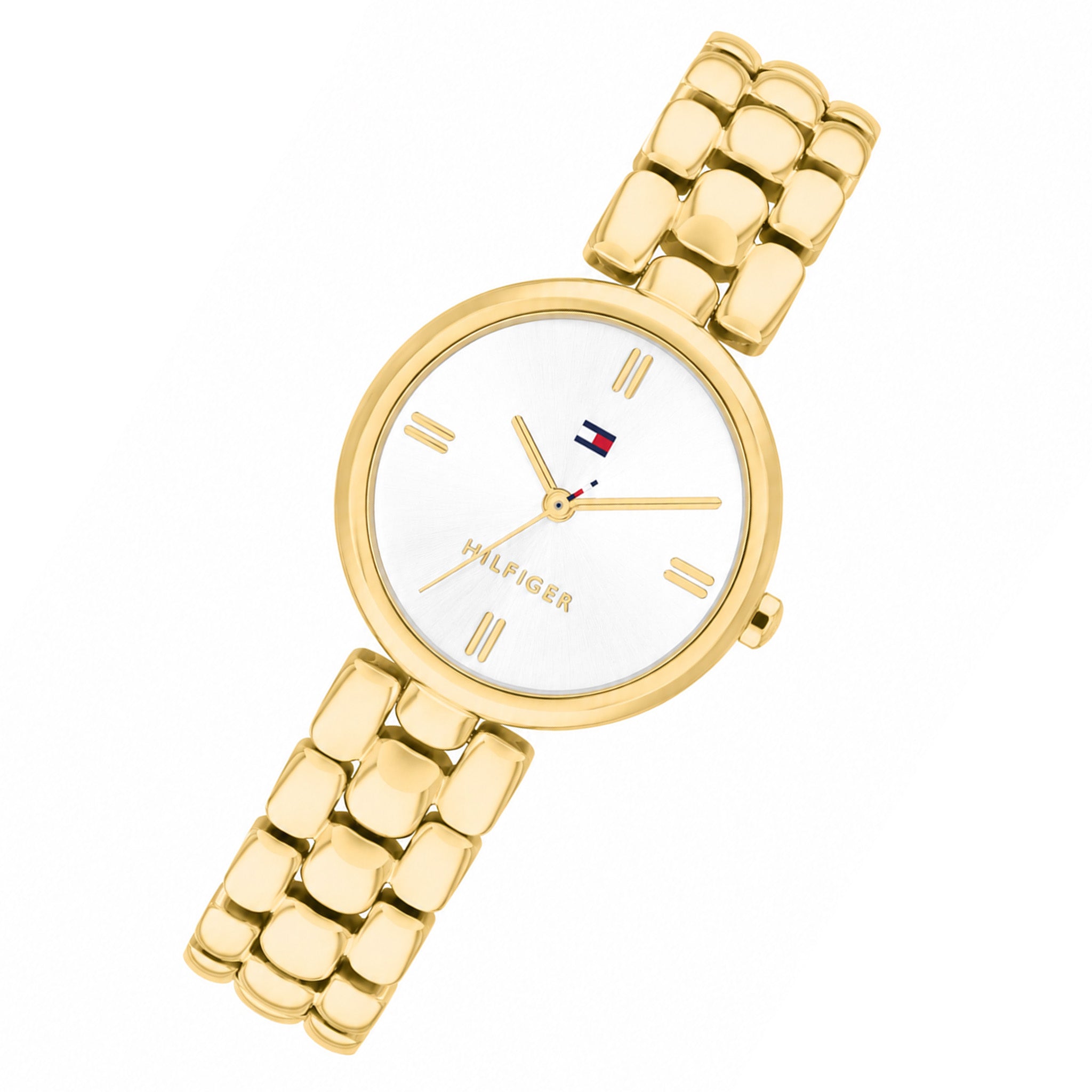 Tommy Hilfiger Gold Steel White Dial Women's Watch - 1782928