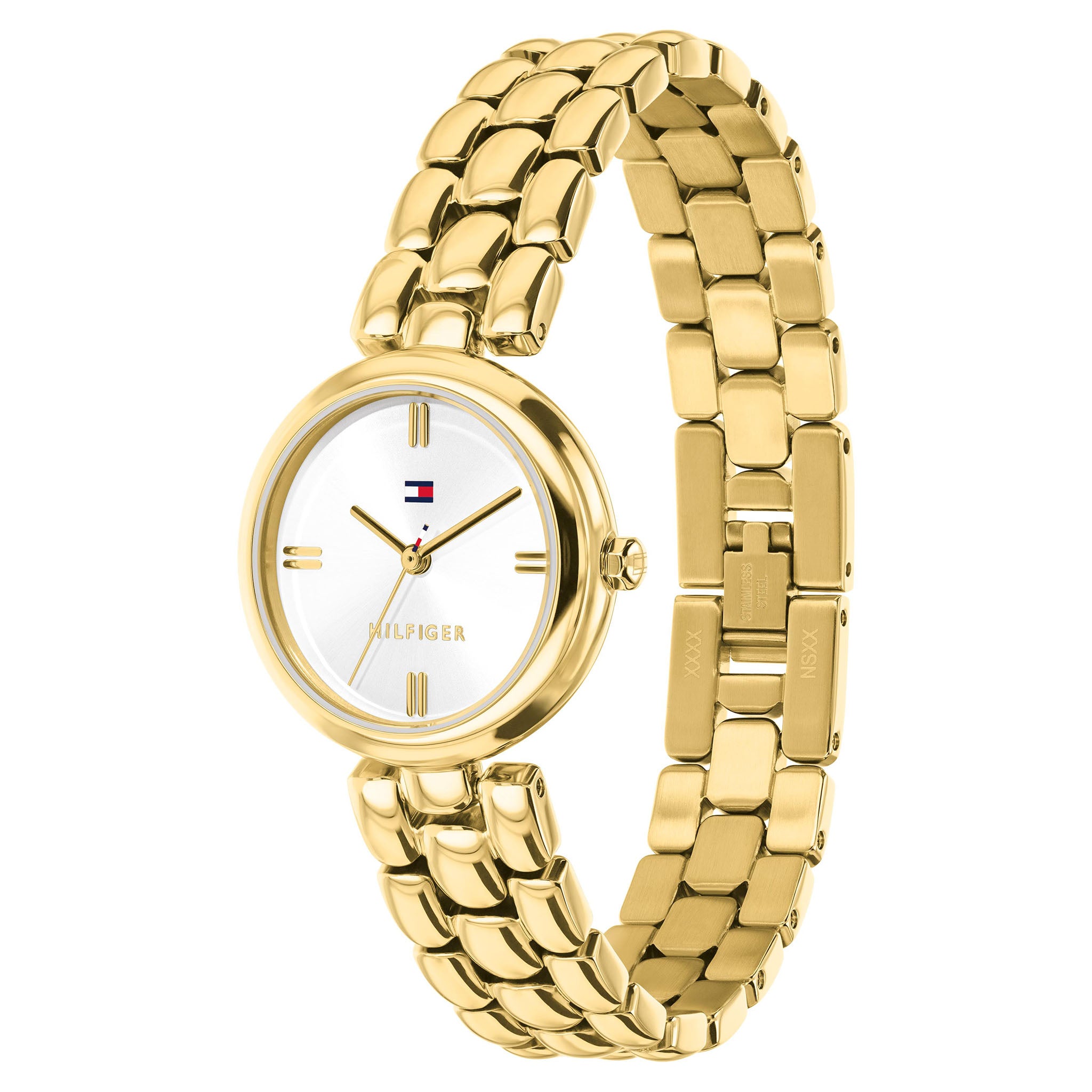 Tommy Hilfiger Gold Steel White Dial Women's Watch - 1782928