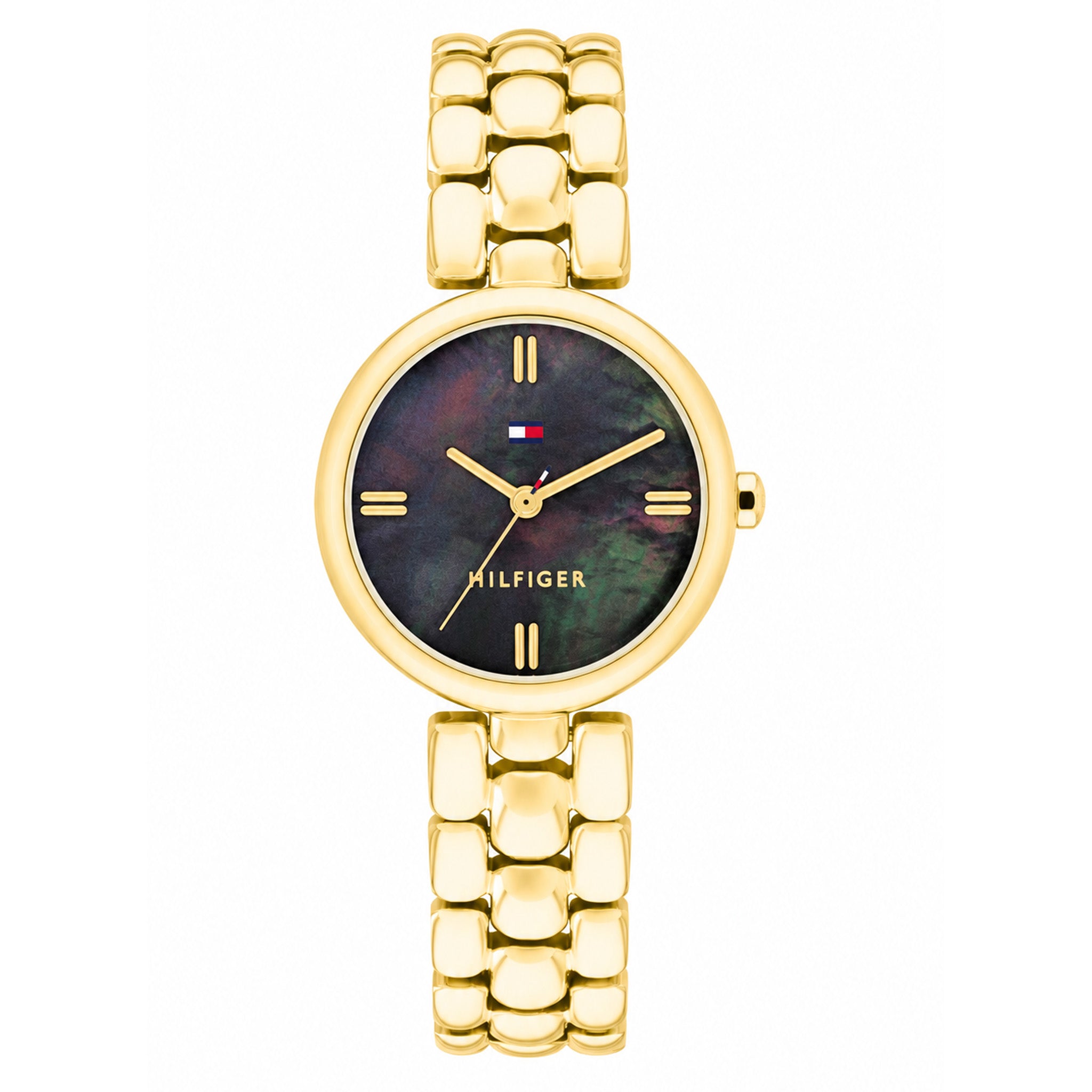 Tommy Hilfiger Gold Steel Black MOP Dial Women's Watch - 1782930
