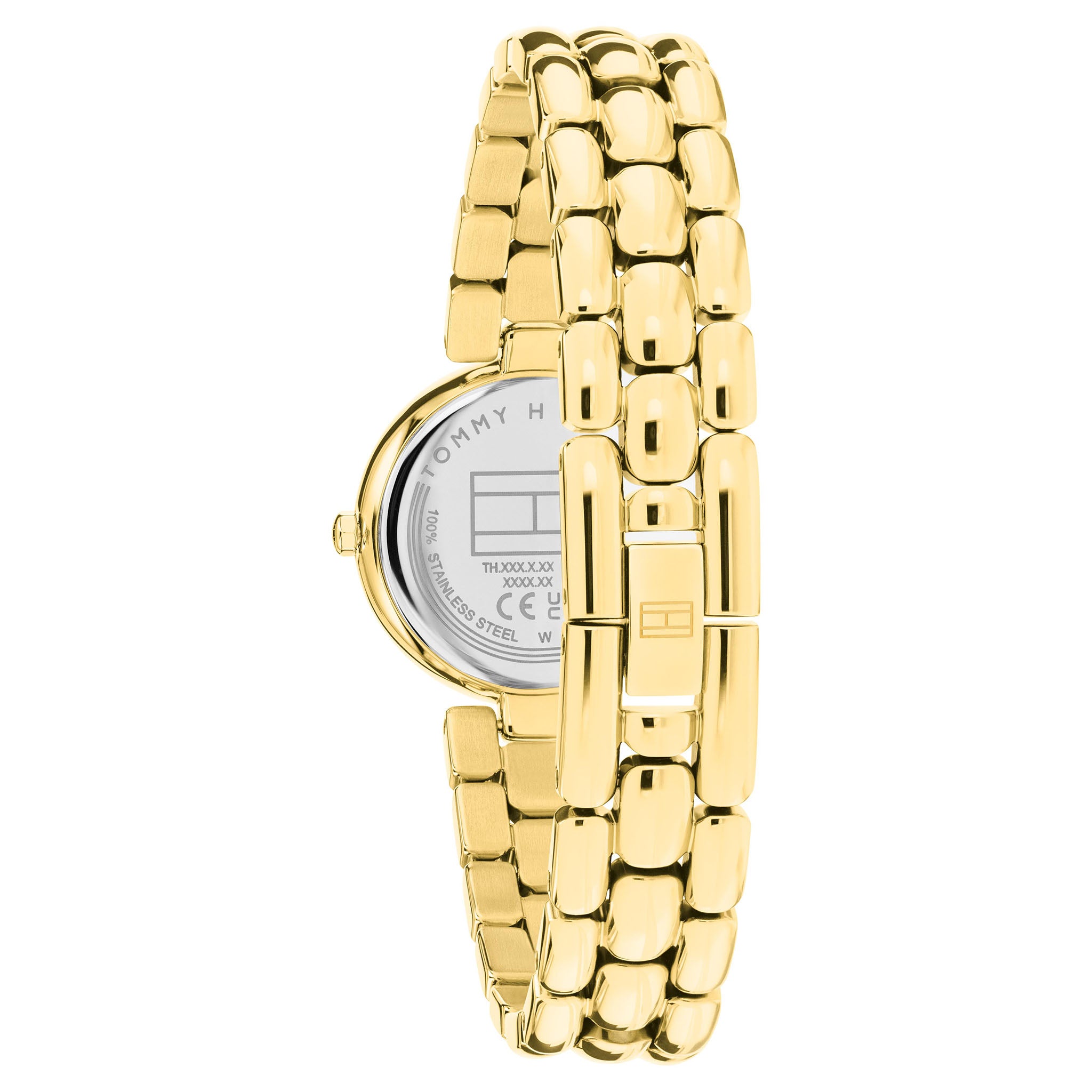 Tommy Hilfiger Gold Steel Black MOP Dial Women's Watch - 1782930