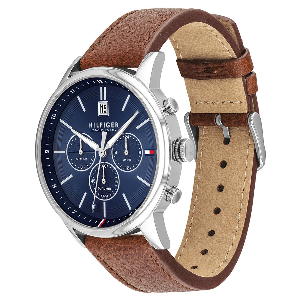 Tommy Hilfiger Multi-function Light Brown Leather Men's Watch - 1791629